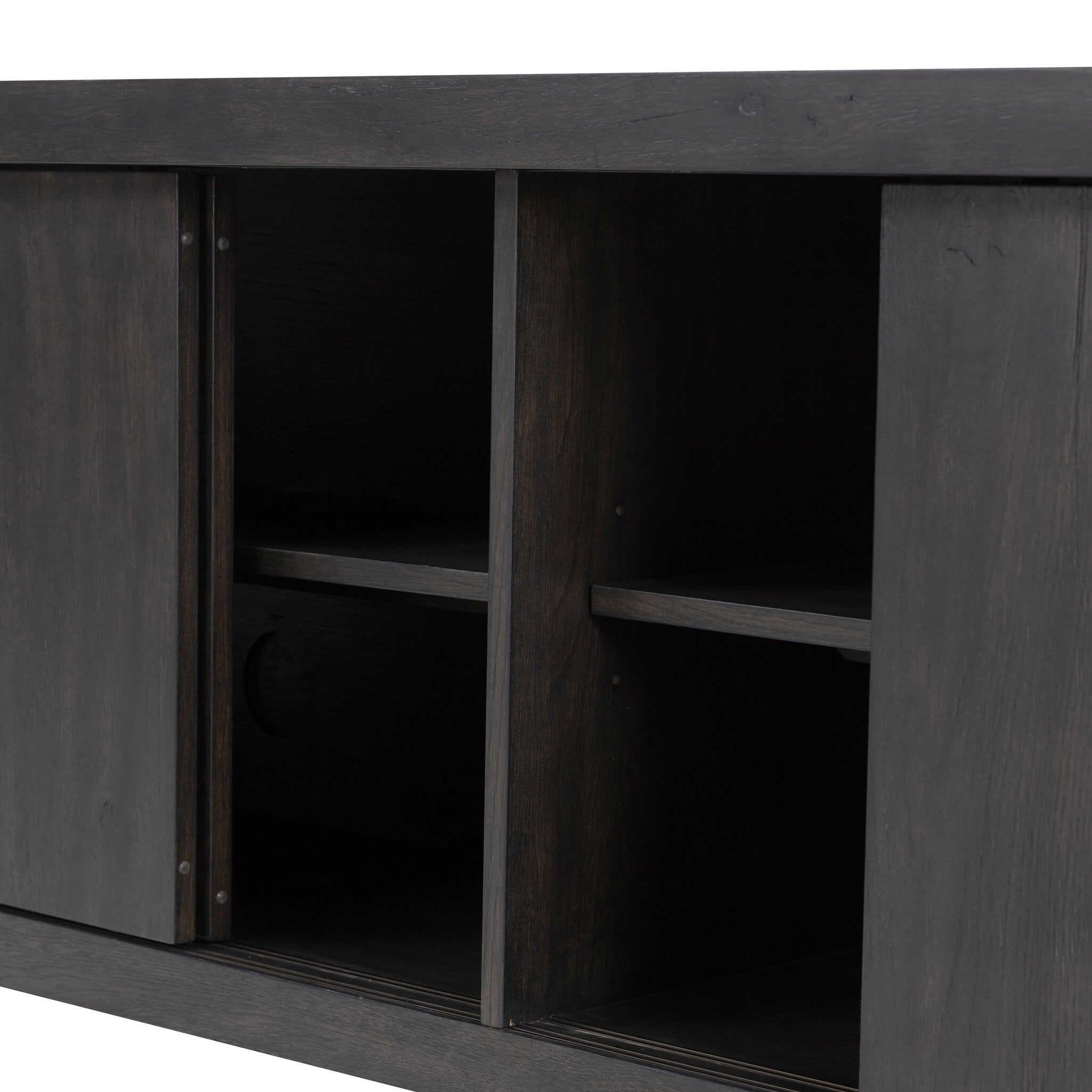 Four Hands Laredo Media Console — Smoked Black Veneer-Smoked Black