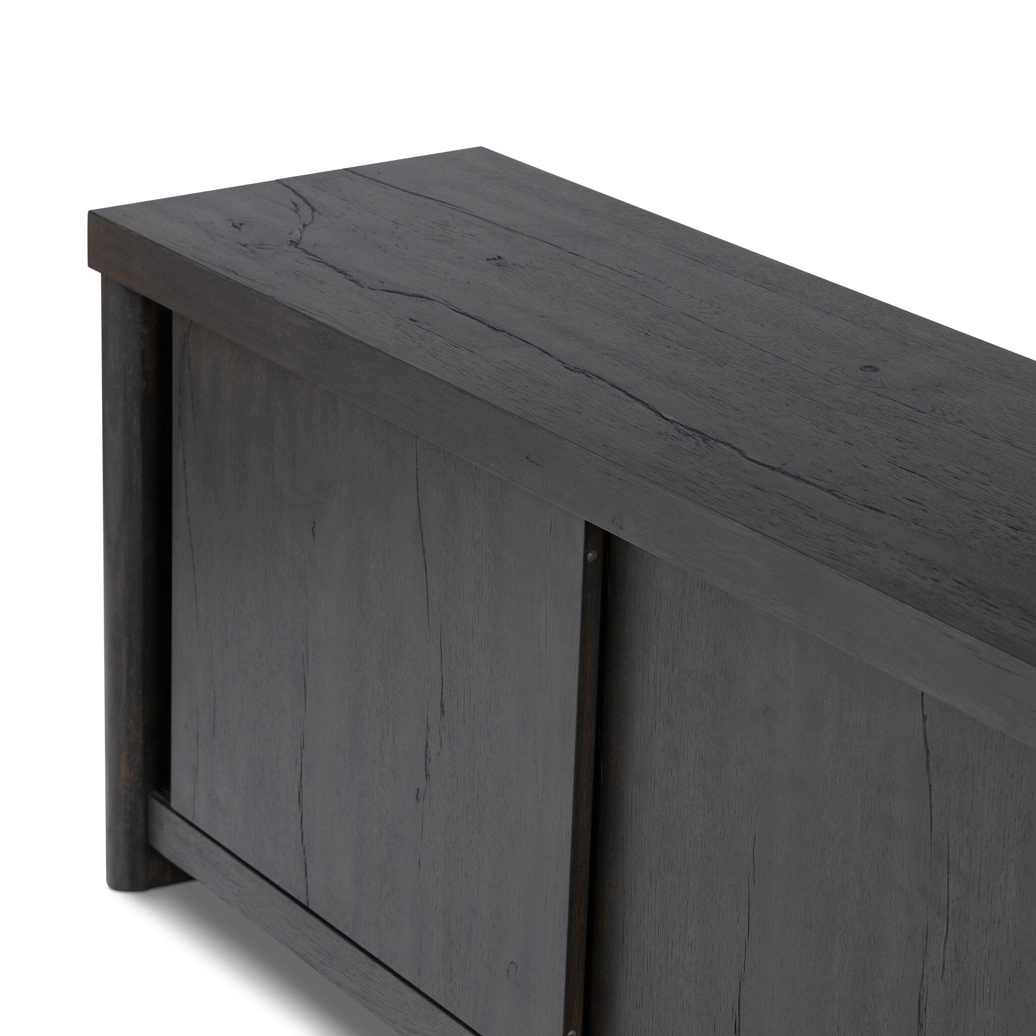 Four Hands Laredo Media Console — Smoked Black Veneer-Smoked Black