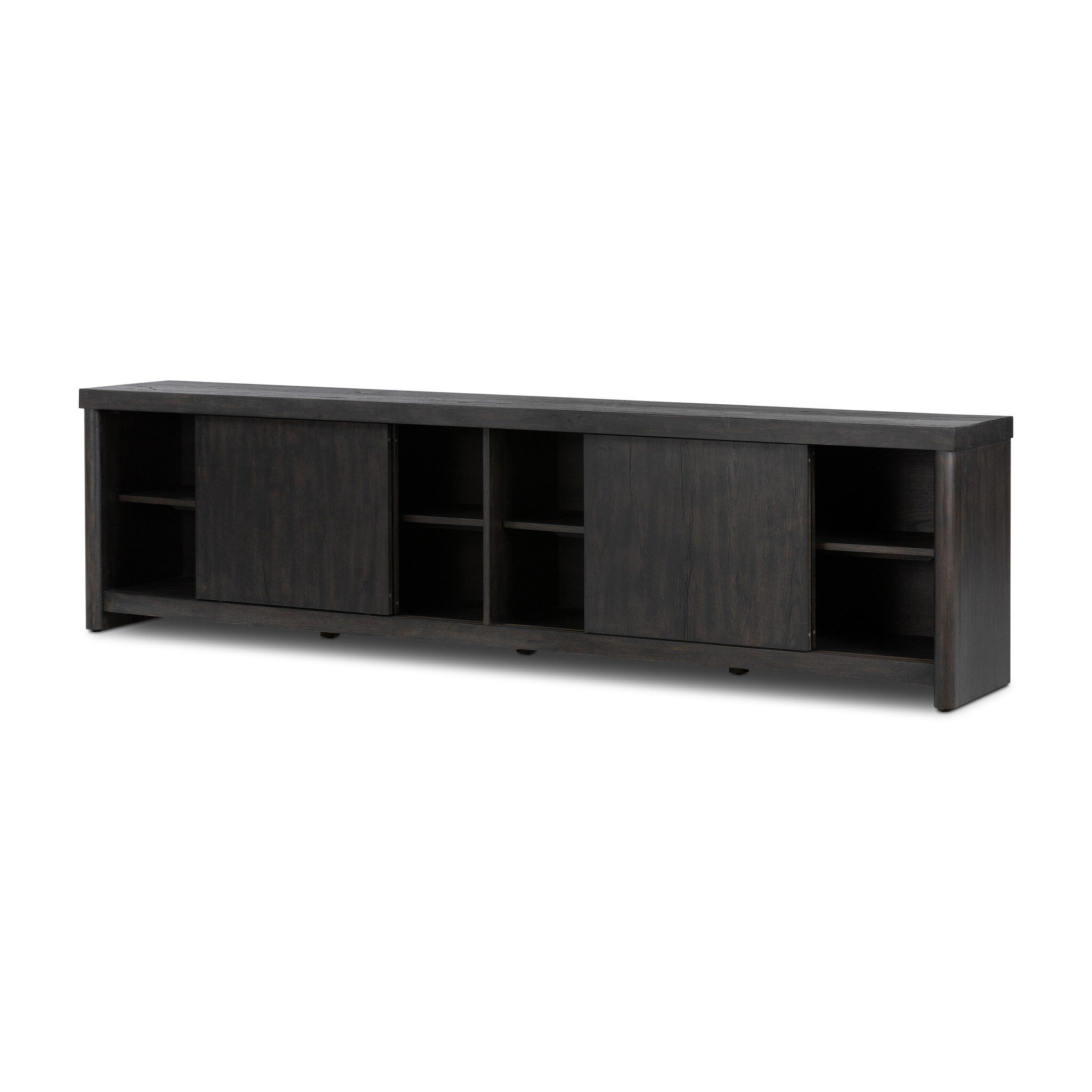 Four Hands Laredo Media Console — Smoked Black Veneer-Smoked Black