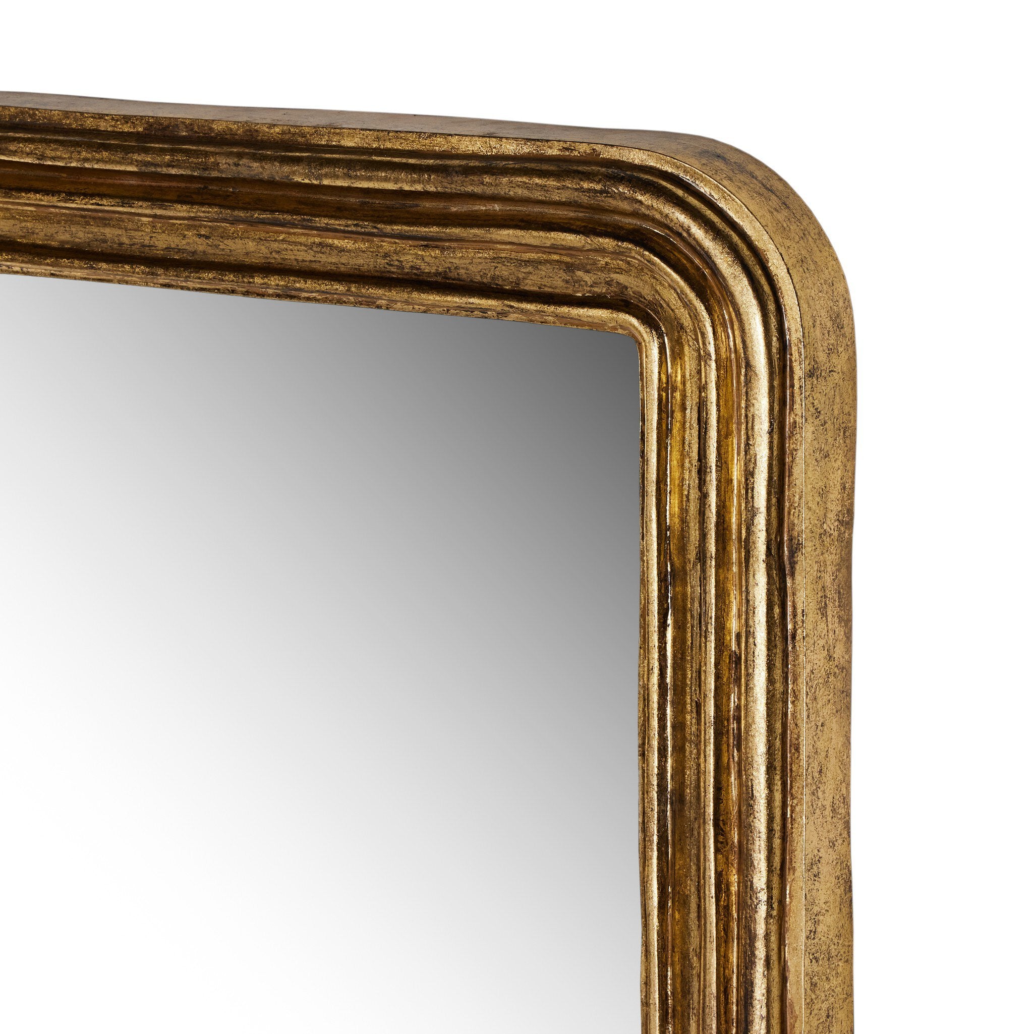 Four Hands Vintage Louis Floor Mirror — Antiqued Gold Leaf-Mirror