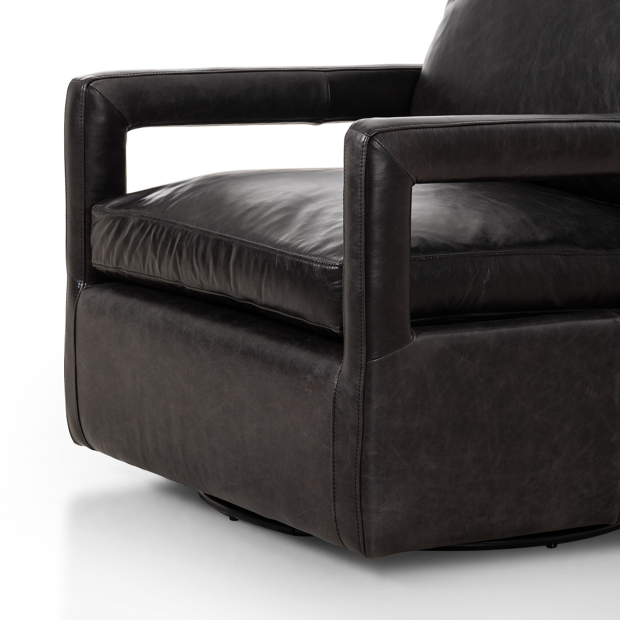 Four Hands Olson Swivel Chair — Sonoma Black