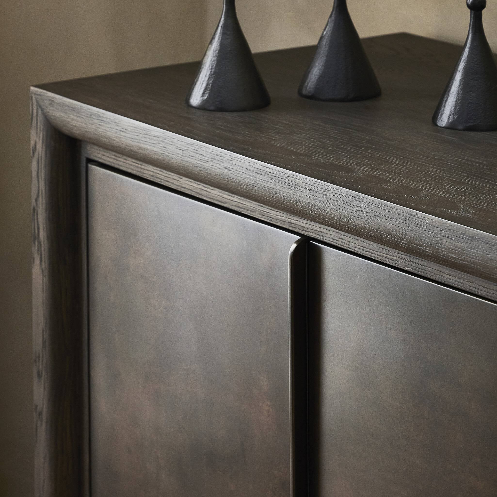 Four Hands Arlington 6 Door Sideboard — Espresso Oak-Espresso Oak Veneer-Coffee Iron