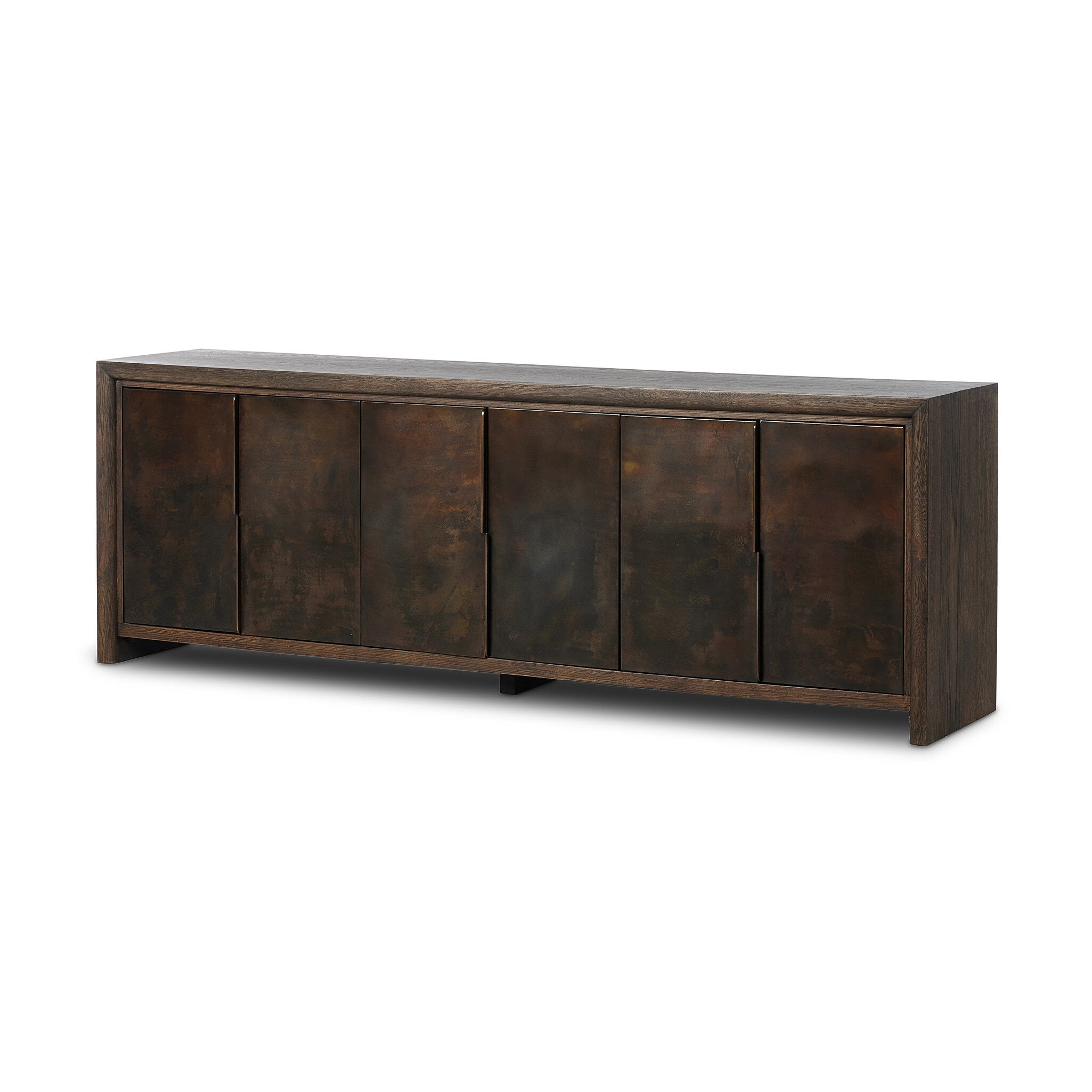 Four Hands Arlington 6 Door Sideboard — Espresso Oak-Espresso Oak Veneer-Coffee Iron