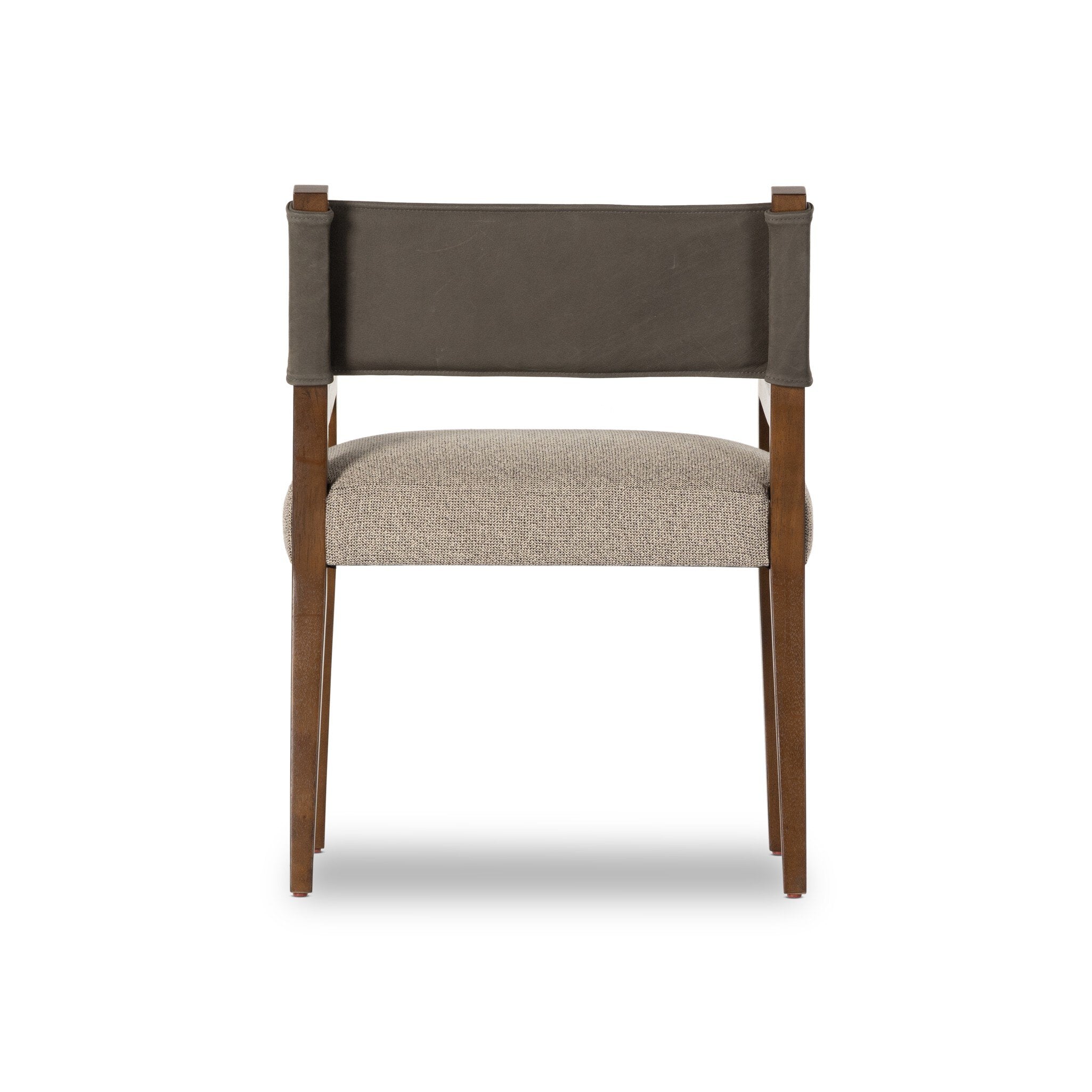 Four Hands Ferris Dining Armchair — Nubuck Charcoal-Tulsa Ink-Antique Sable