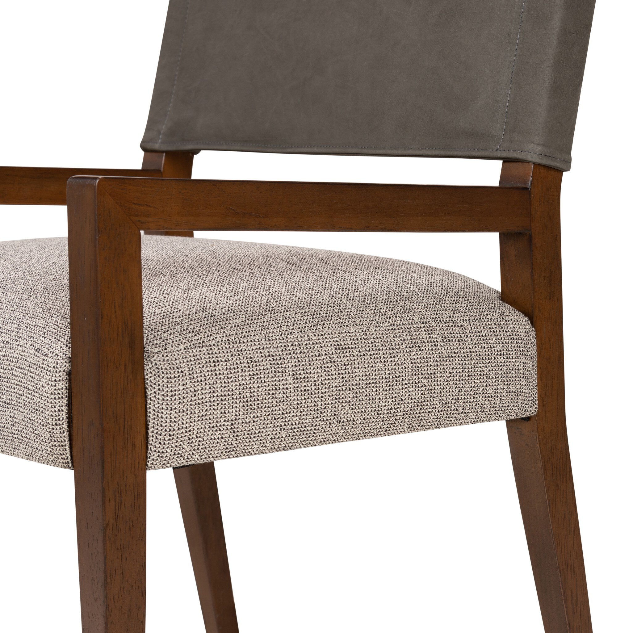 Four Hands Ferris Dining Armchair — Nubuck Charcoal-Tulsa Ink-Antique Sable
