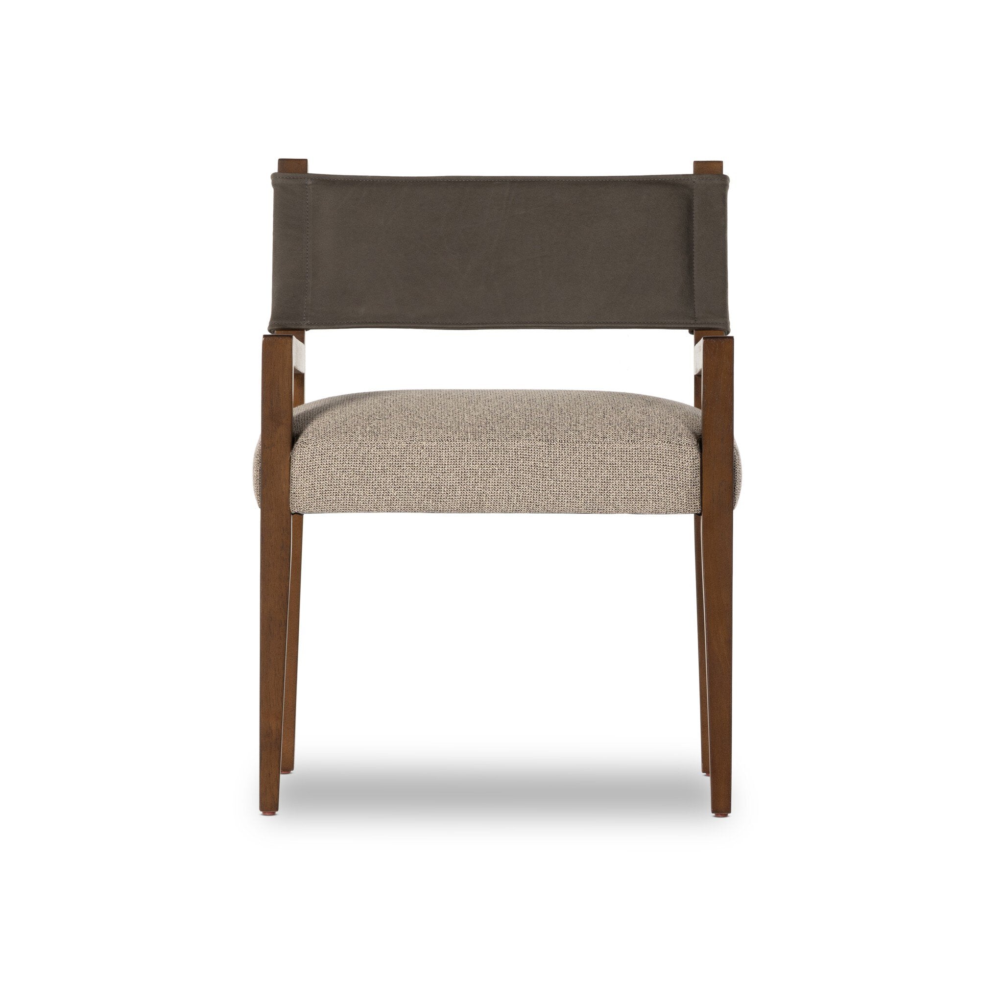 Four Hands Ferris Dining Armchair — Nubuck Charcoal-Tulsa Ink-Antique Sable