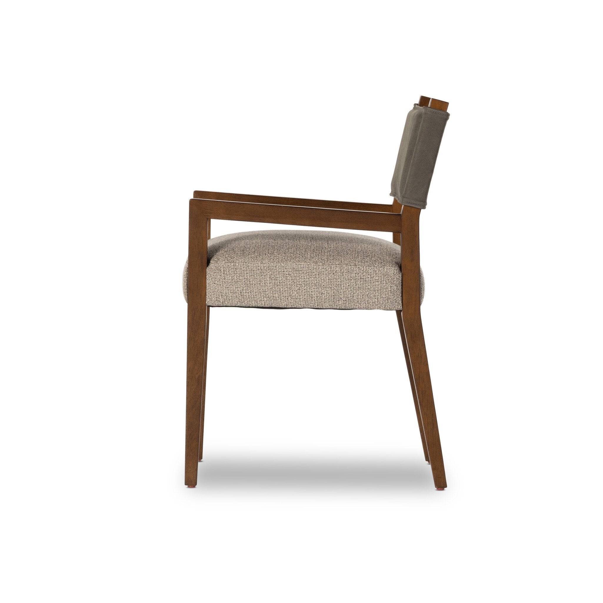 Four Hands Ferris Dining Armchair — Nubuck Charcoal-Tulsa Ink-Antique Sable