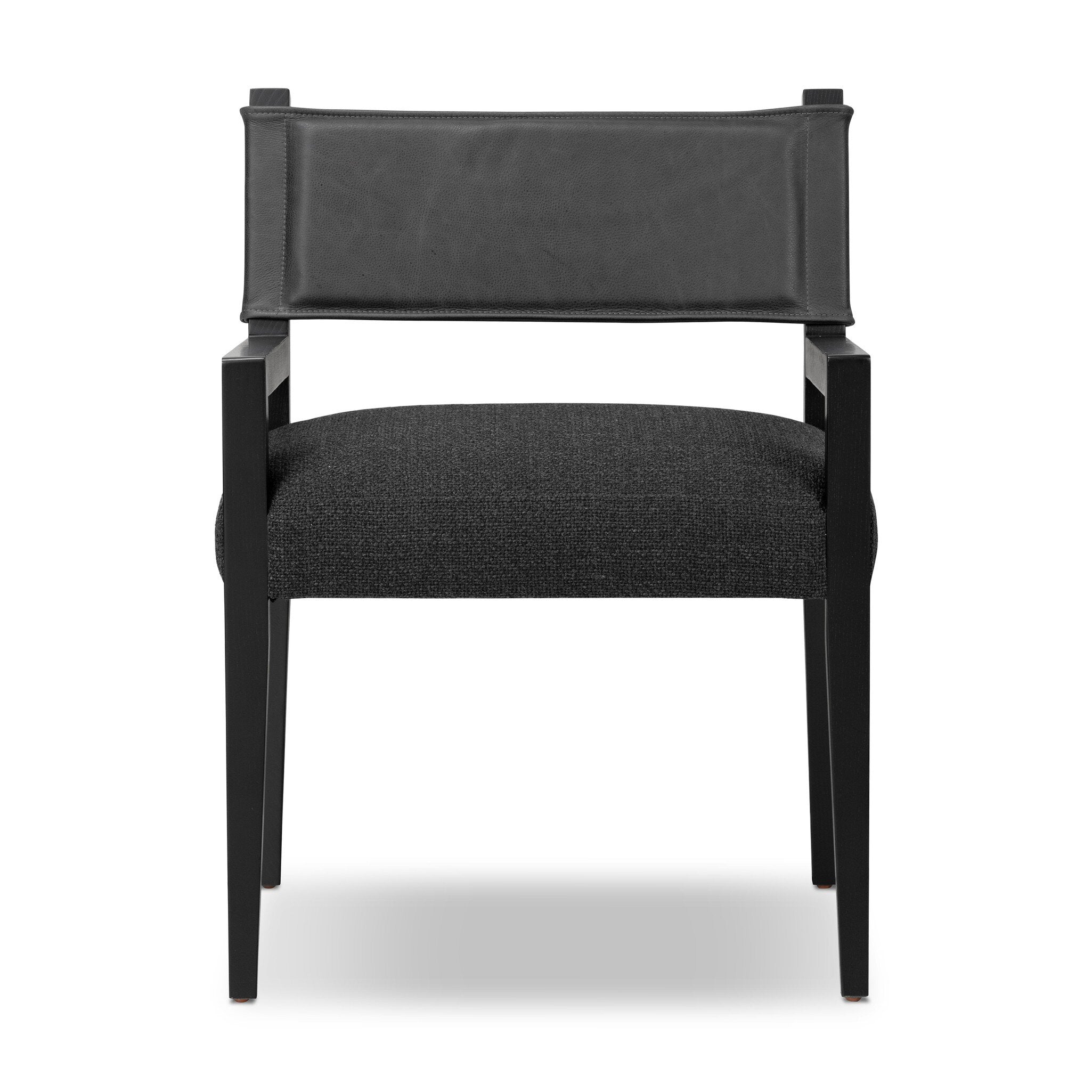 Four Hands Ferris Dining Armchair — Palermo Black-Gibson Black-Black Ash