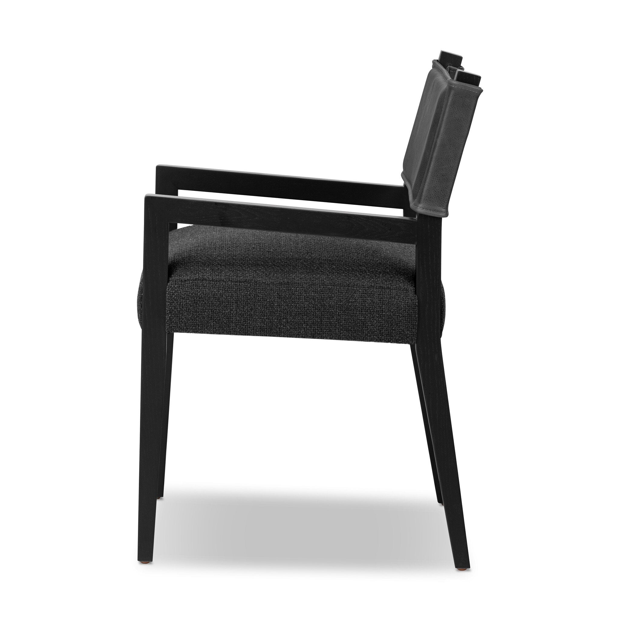 Four Hands Ferris Dining Armchair — Palermo Black-Gibson Black-Black Ash