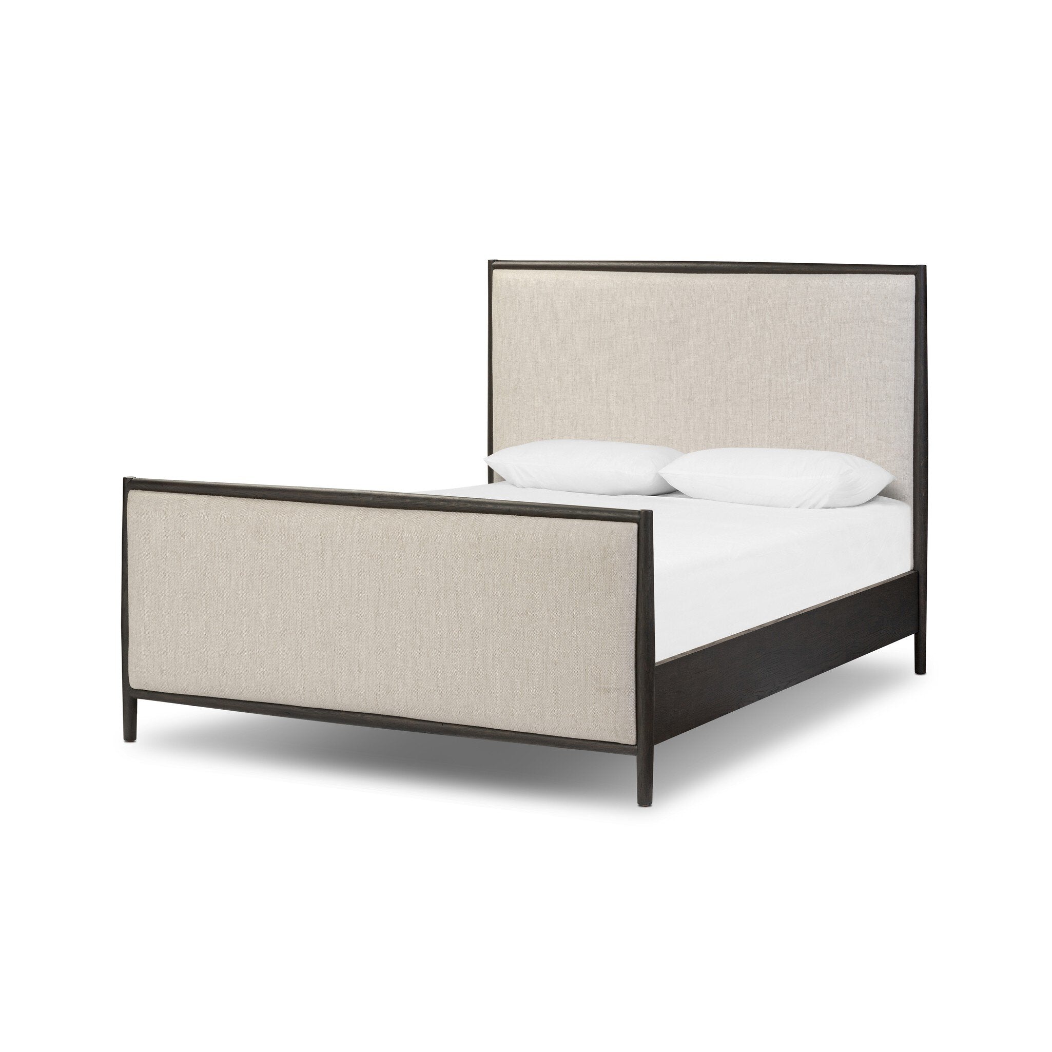 Four Hands Glenview Bed — Smoked Black Oak-Essence Natural-Smoked Black Resawn Oak-Queen