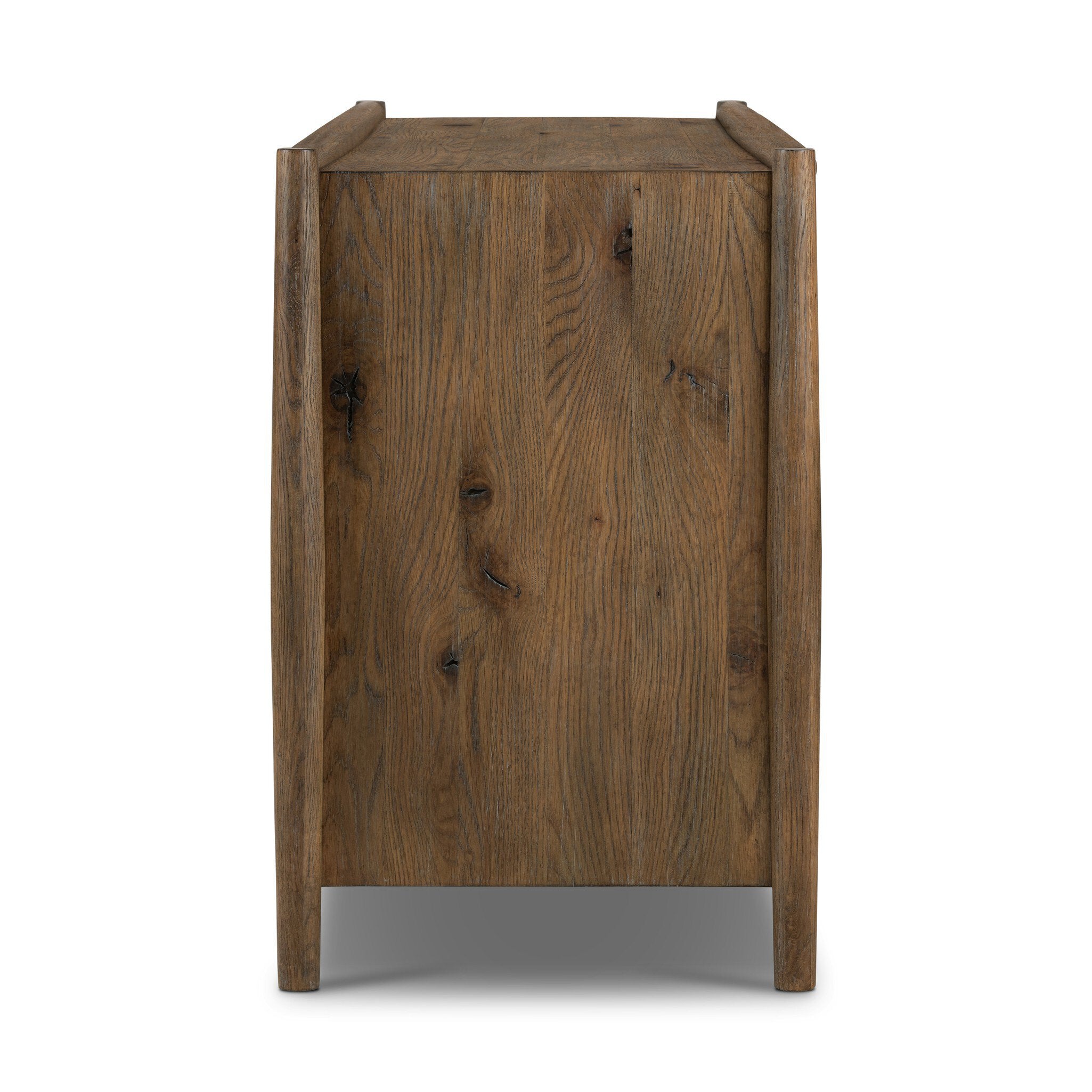 Four Hands Glenview 6 Drawer Dresser — Weathered Oak-Weathered Oak Veneer-Aged Bronze