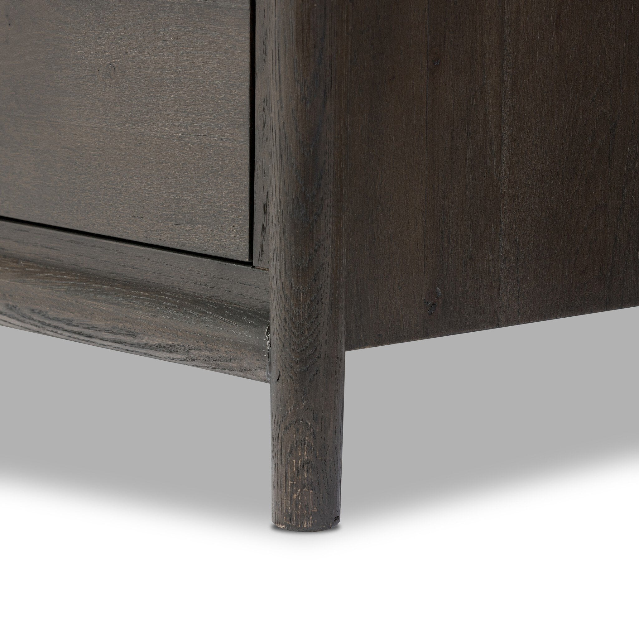 Four Hands Glenview 6 Drawer Dresser — Smoked Black Oak-Smoked Black Resawn Oak-Aged Bronze