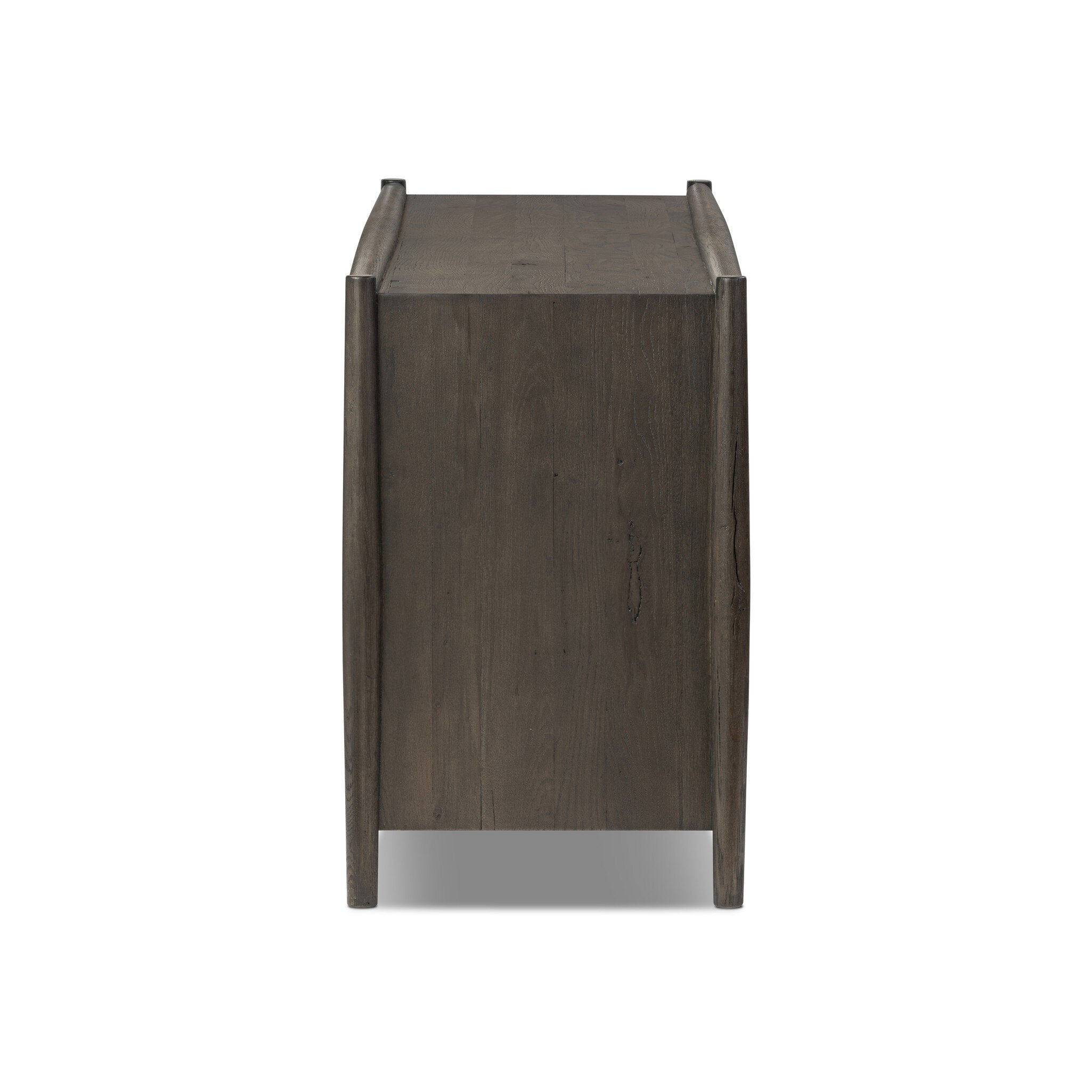 Four Hands Glenview 6 Drawer Dresser — Smoked Black Oak-Smoked Black Resawn Oak-Aged Bronze