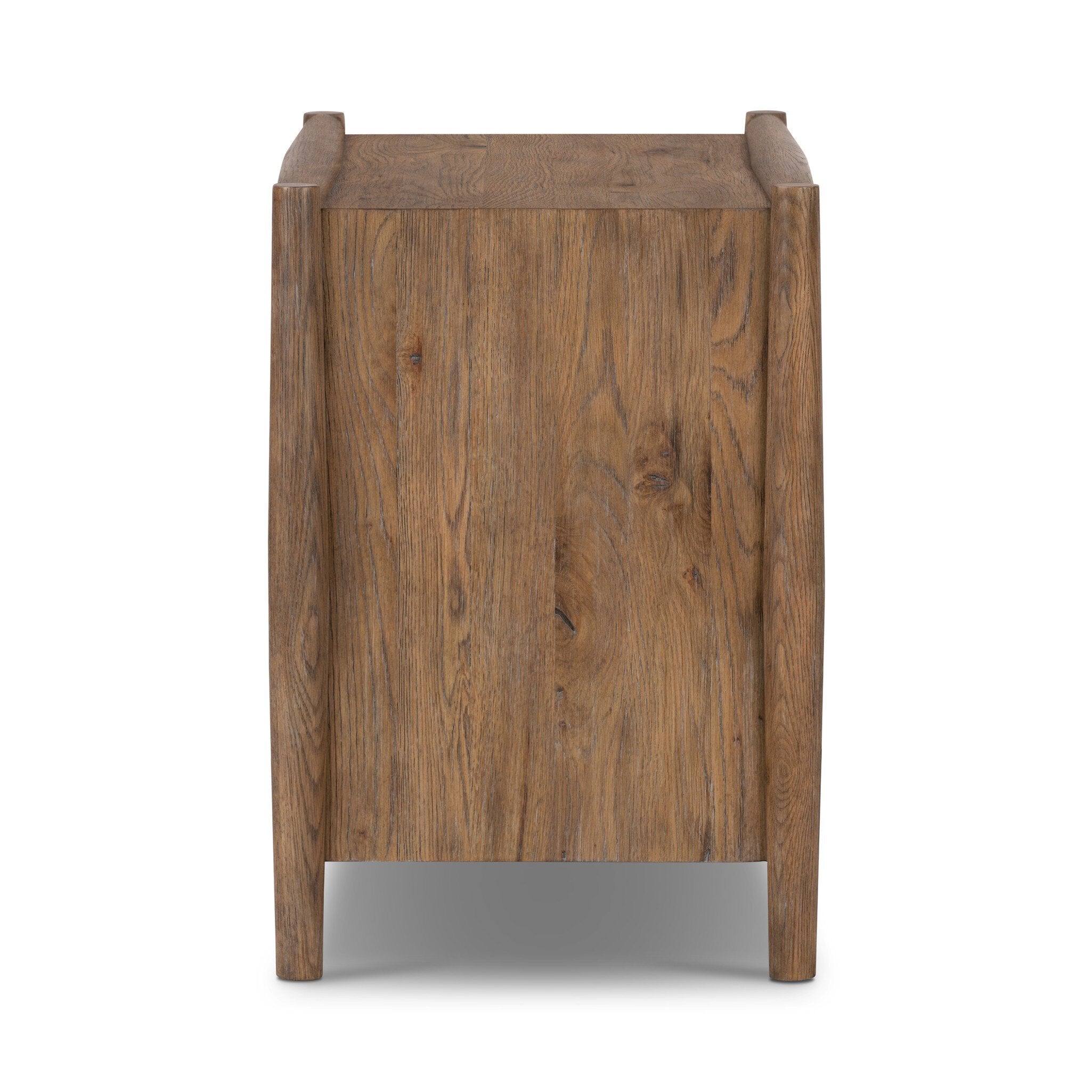 Four Hands Glenview Nightstand — Weathered Oak-Weathered Oak Veneer-Aged Bronze