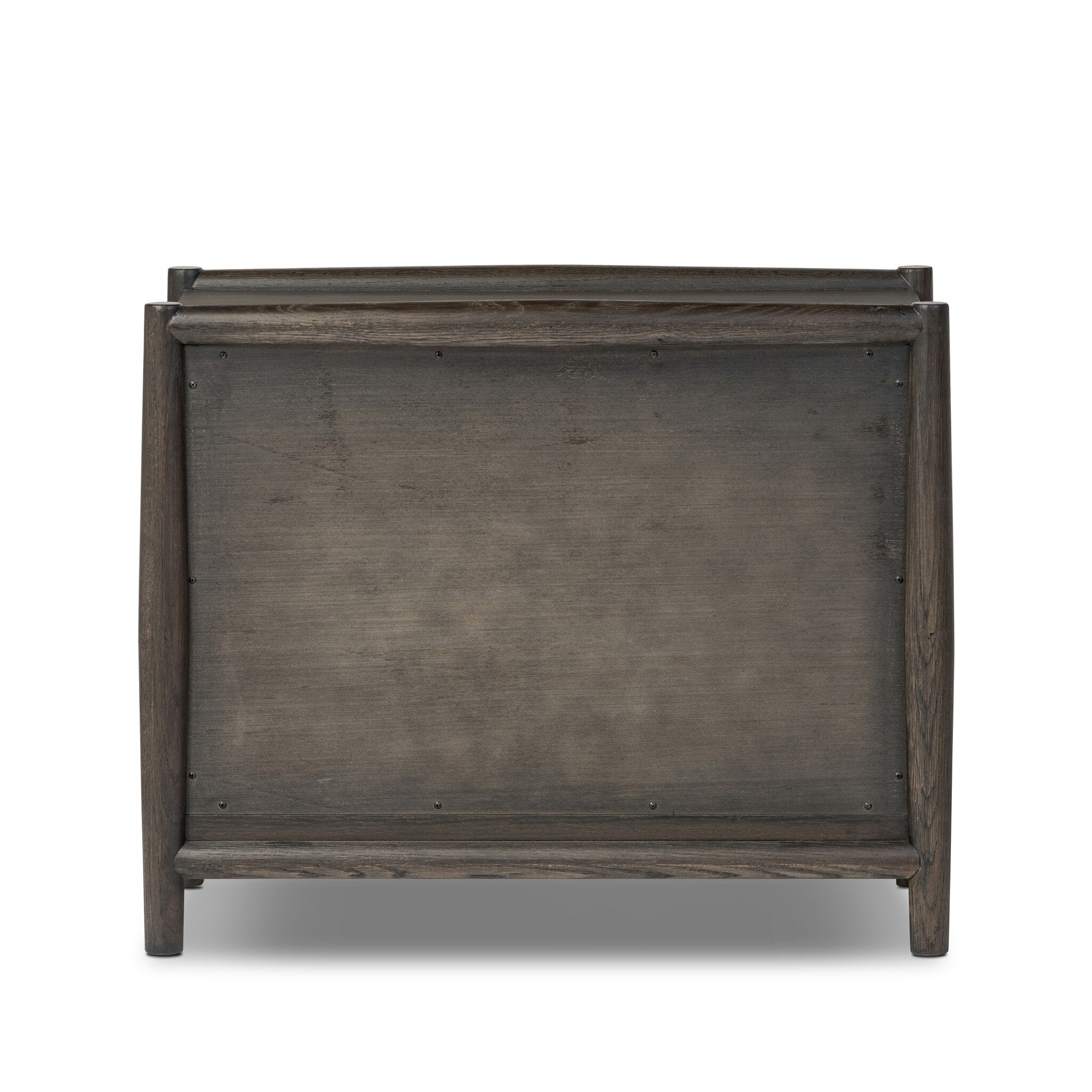 Four Hands Glenview Nightstand — Smoked Black Oak-Smoked Black Resawn Oak-Aged Bronze