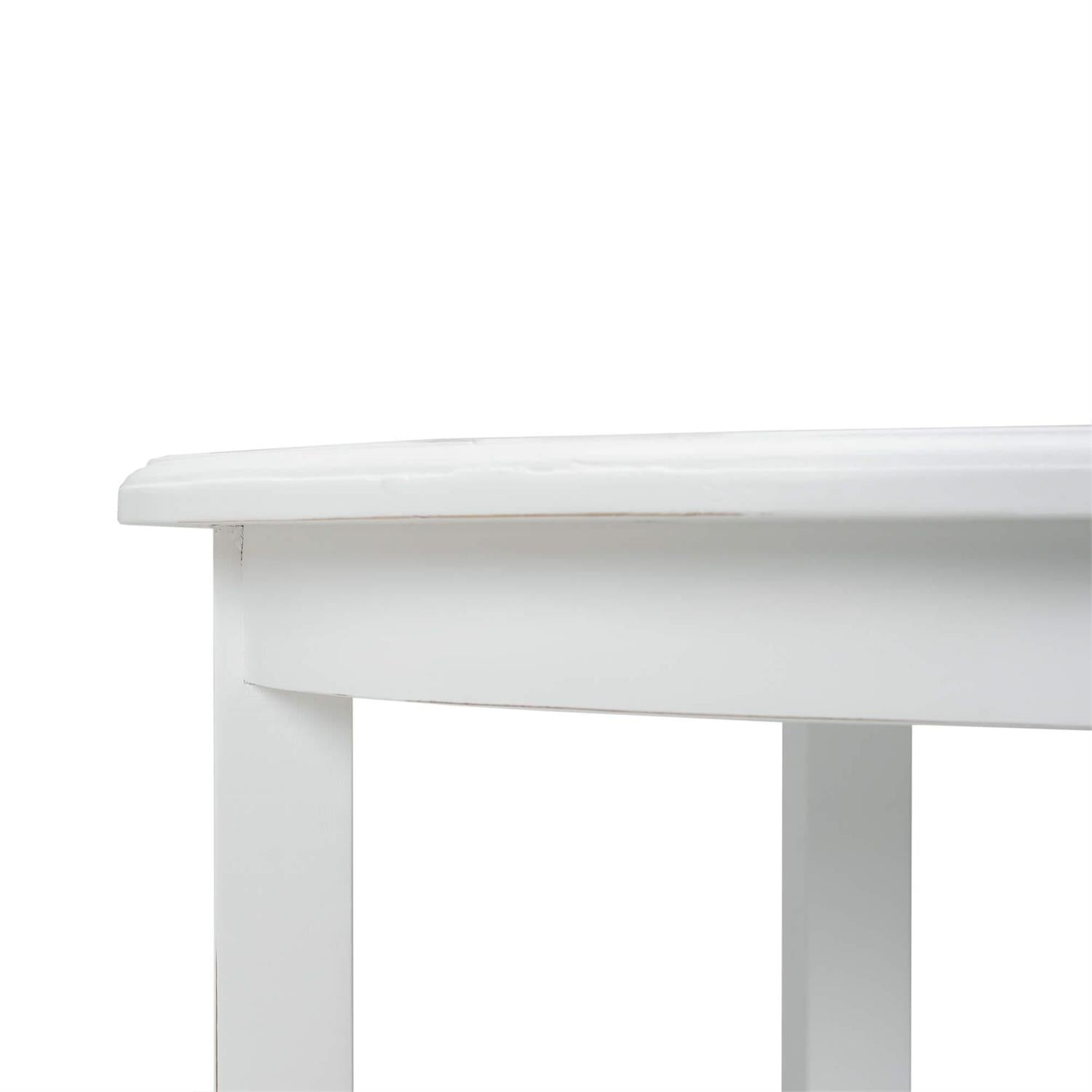 Bramble Luna Round 3 Tier Side Table — Architectural White / Light Distressed