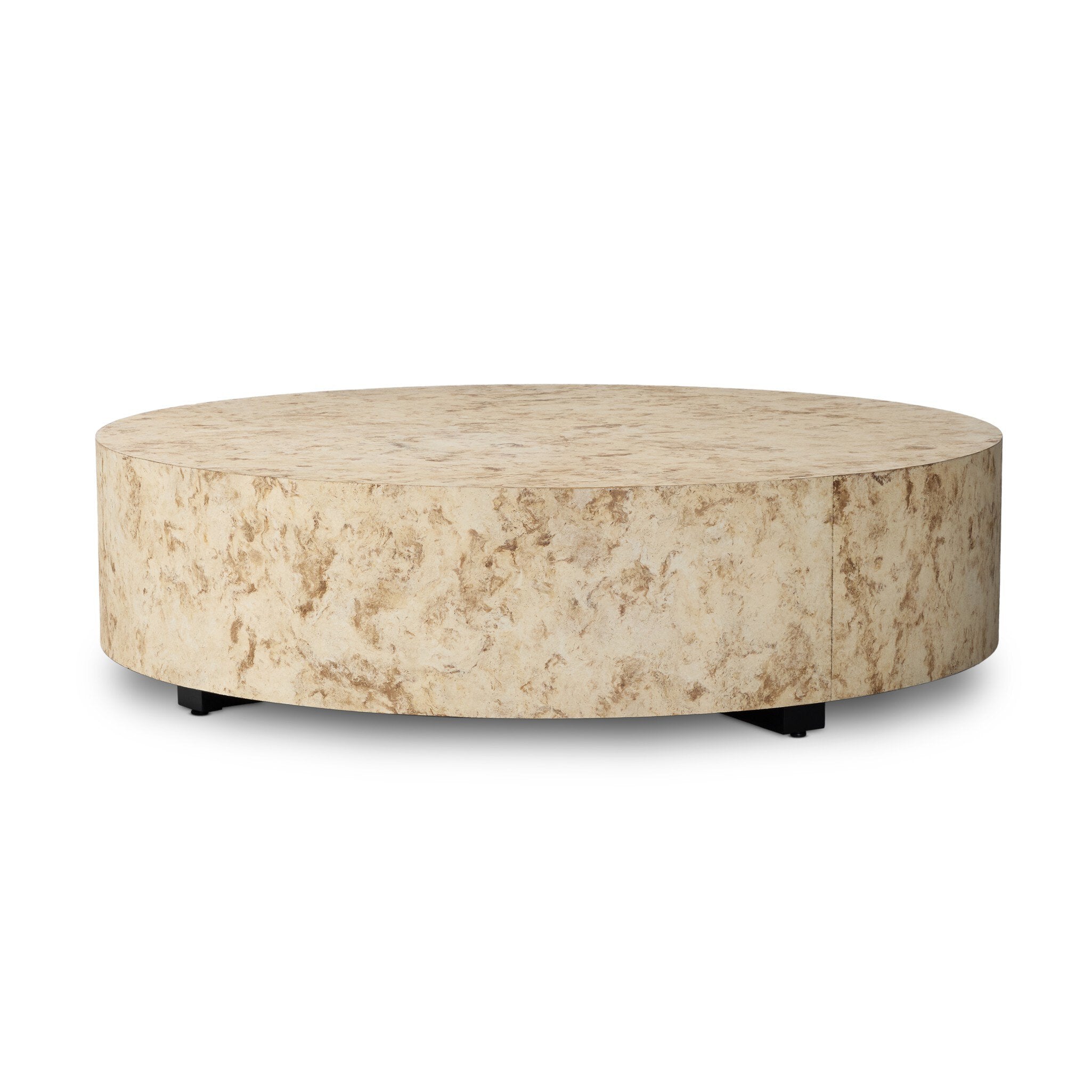 Four Hands Hudson Large Coffee Table — Bark Paper-Black Pine