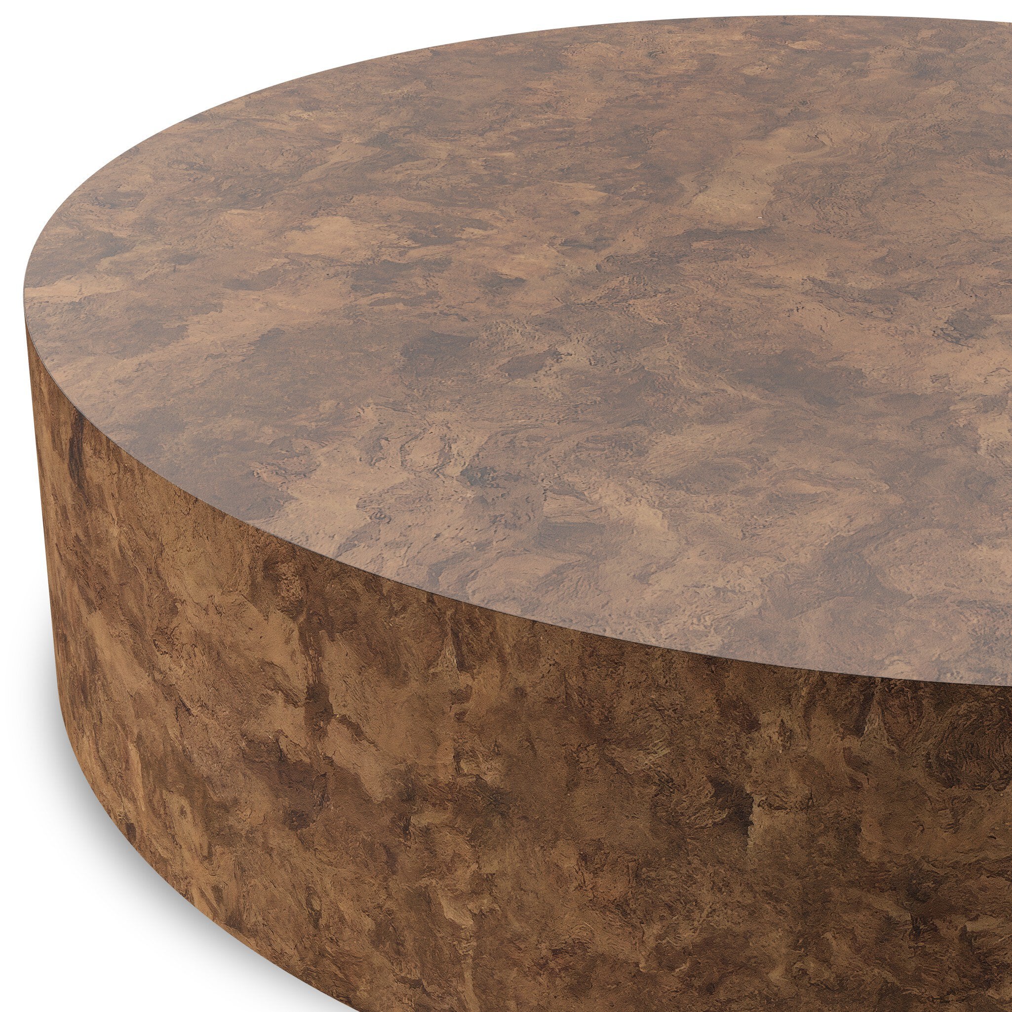 Four Hands Hudson Large Coffee Table — Dark Bark Paper-Black Pine-Smoked Oak Veneer