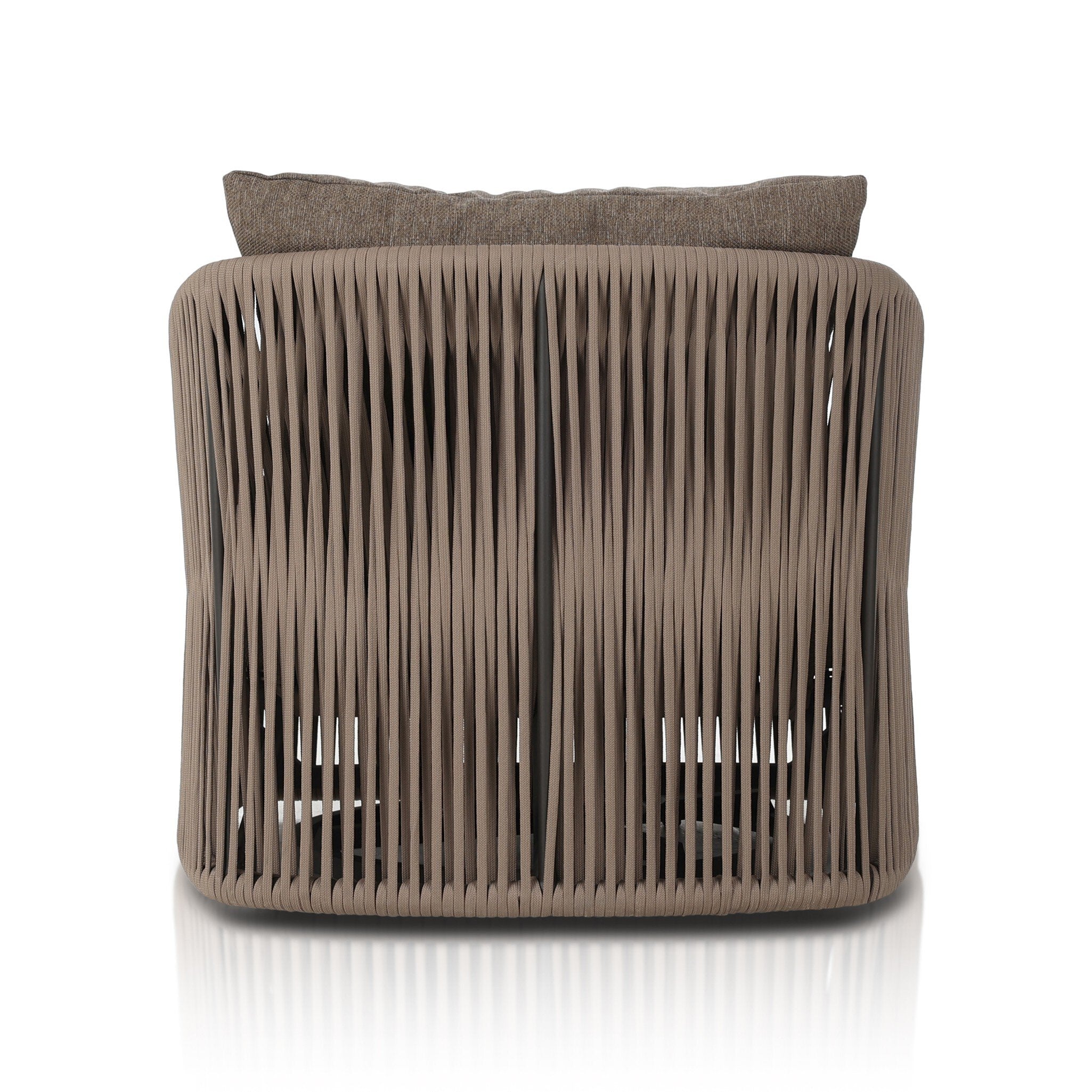 Four Hands Porto Outdoor Swivel Chair — Bronze-Ellor Brown-Khaki Rope
