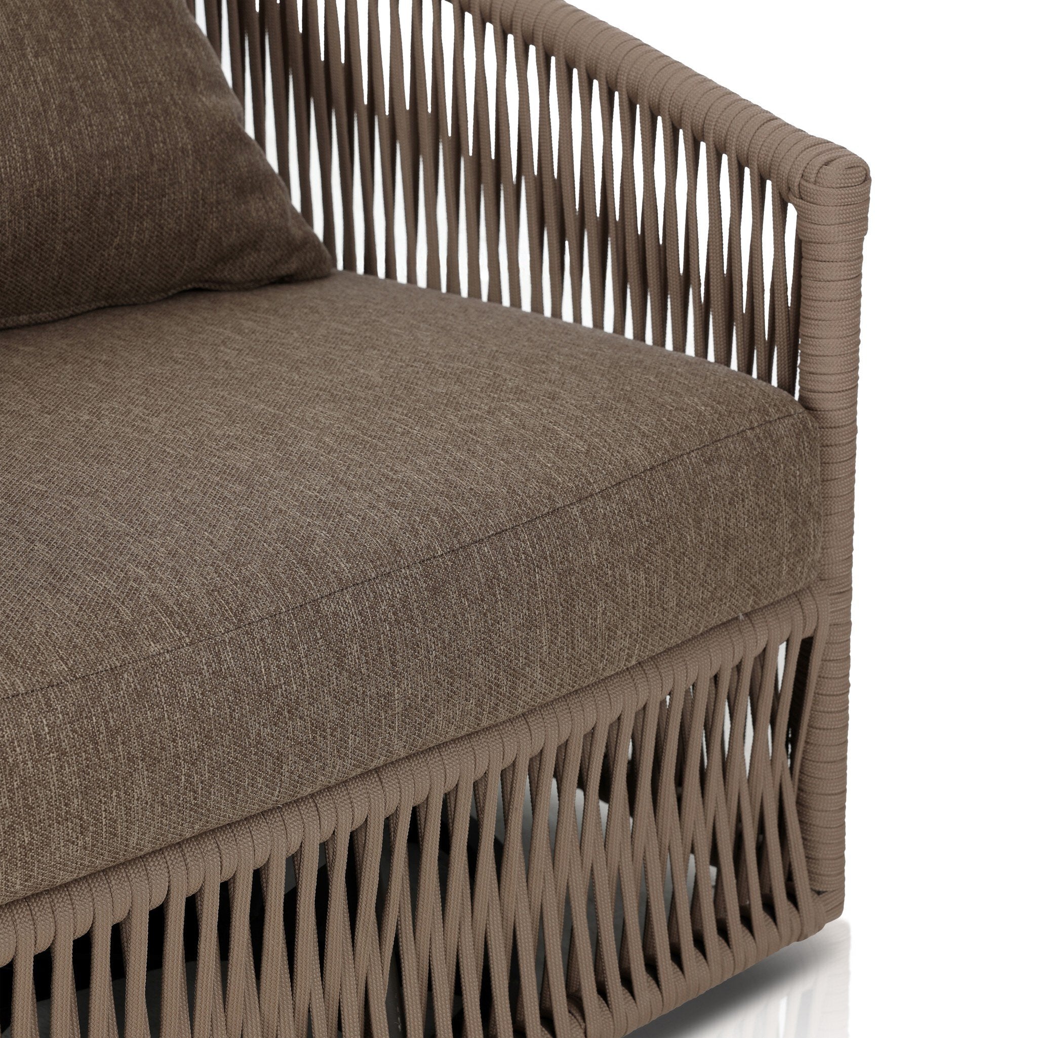 Four Hands Porto Outdoor Swivel Chair — Bronze-Ellor Brown-Khaki Rope