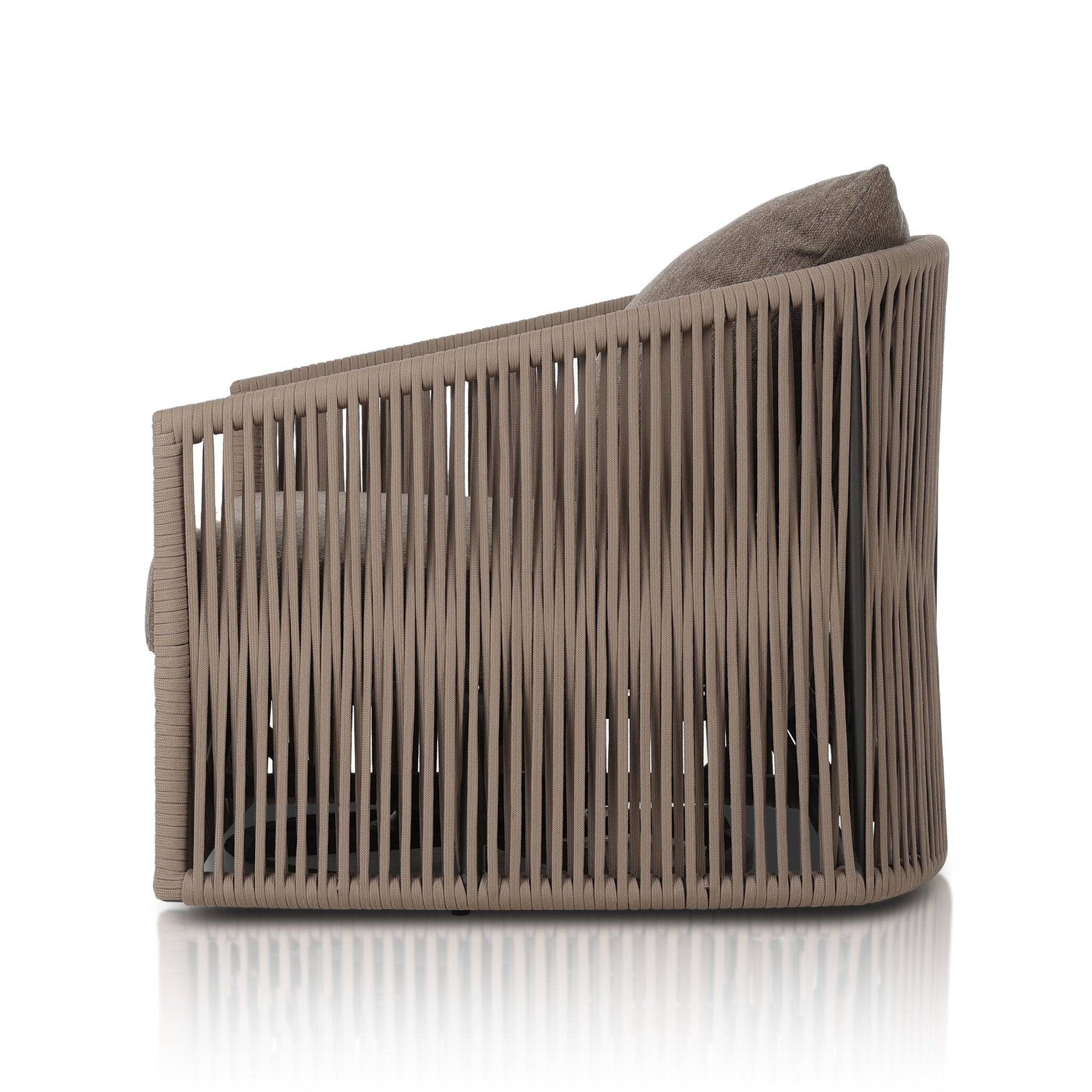 Four Hands Porto Outdoor Swivel Chair — Bronze-Ellor Brown-Khaki Rope