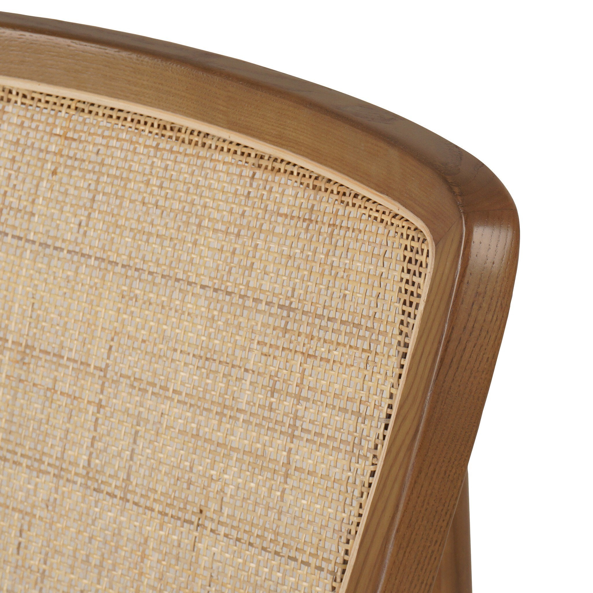 Four Hands Alida Dining Chair — Alcala Cream-Warm Ash-Natural Crosshatch Cane