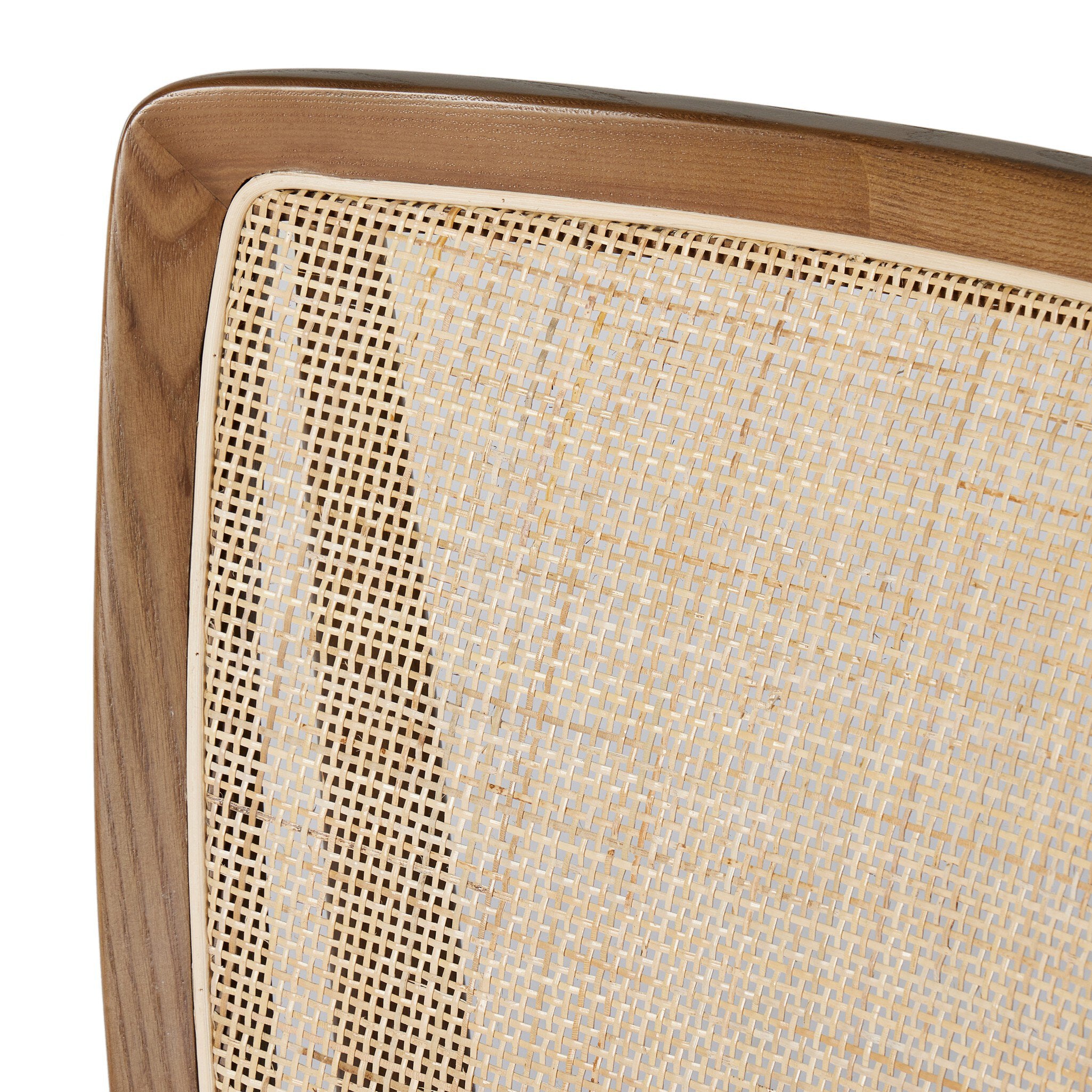 Four Hands Alida Dining Chair — Alcala Cream-Warm Ash-Natural Crosshatch Cane
