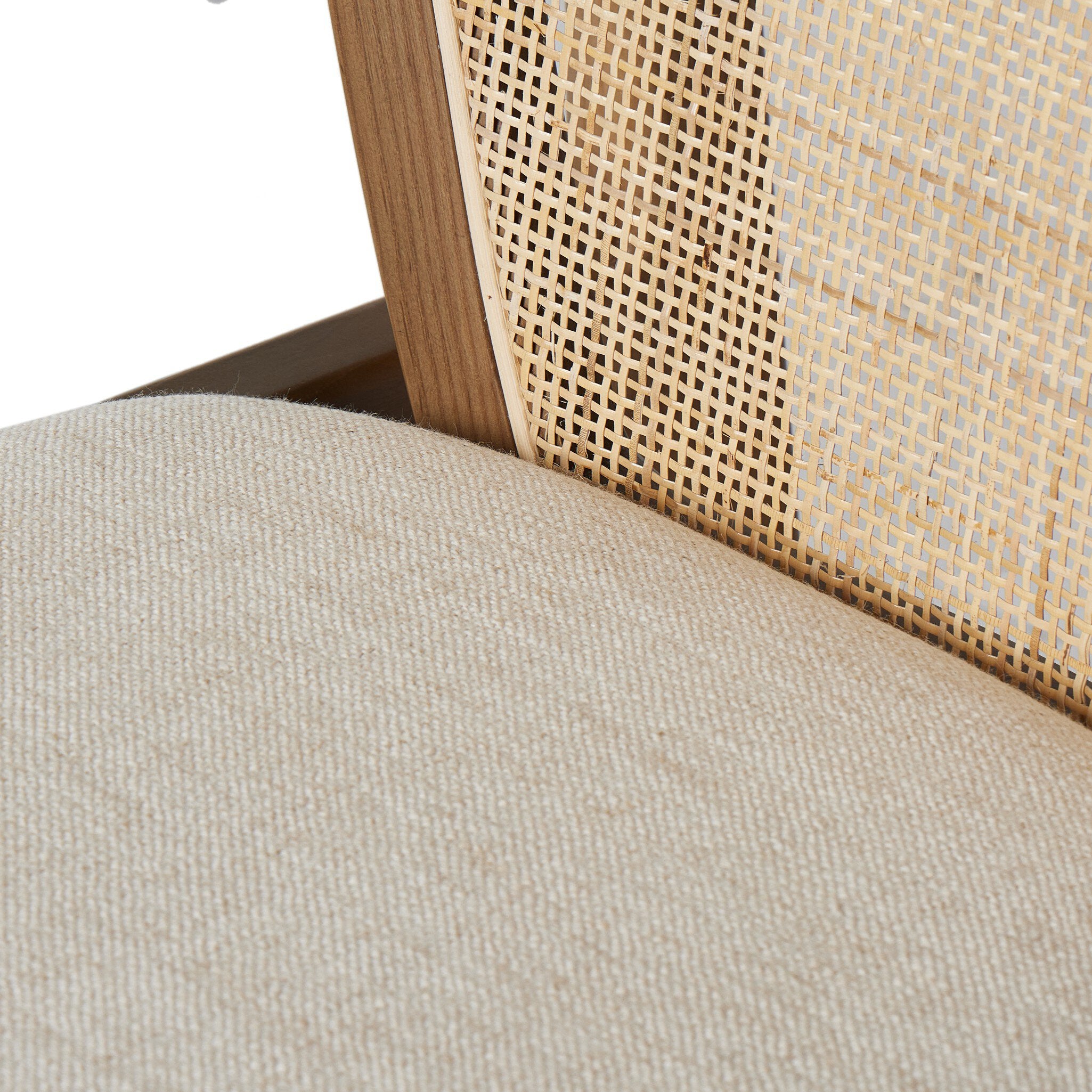Four Hands Alida Dining Chair — Alcala Cream-Warm Ash-Natural Crosshatch Cane