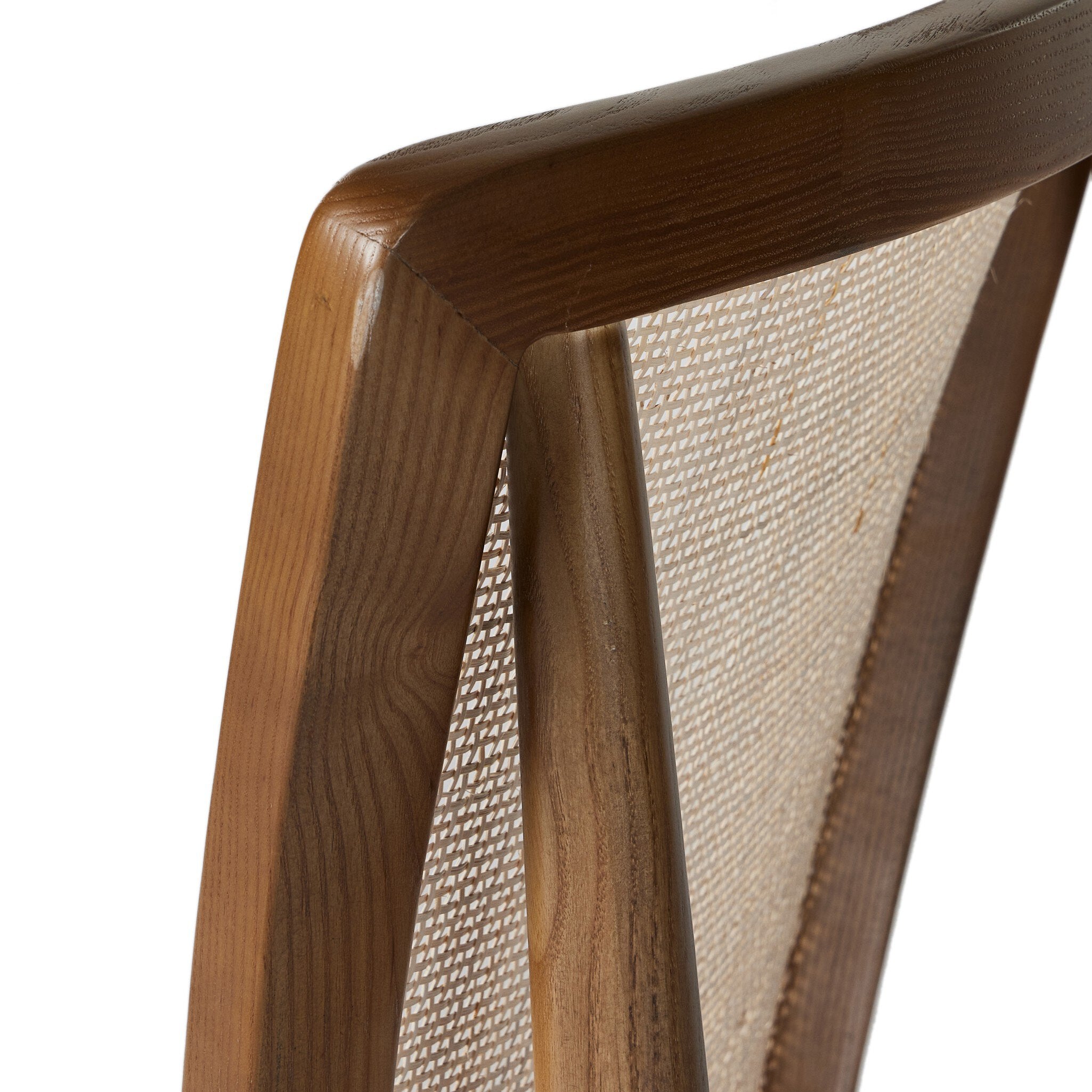 Four Hands Alida Dining Chair — Alcala Cream-Warm Ash-Natural Crosshatch Cane