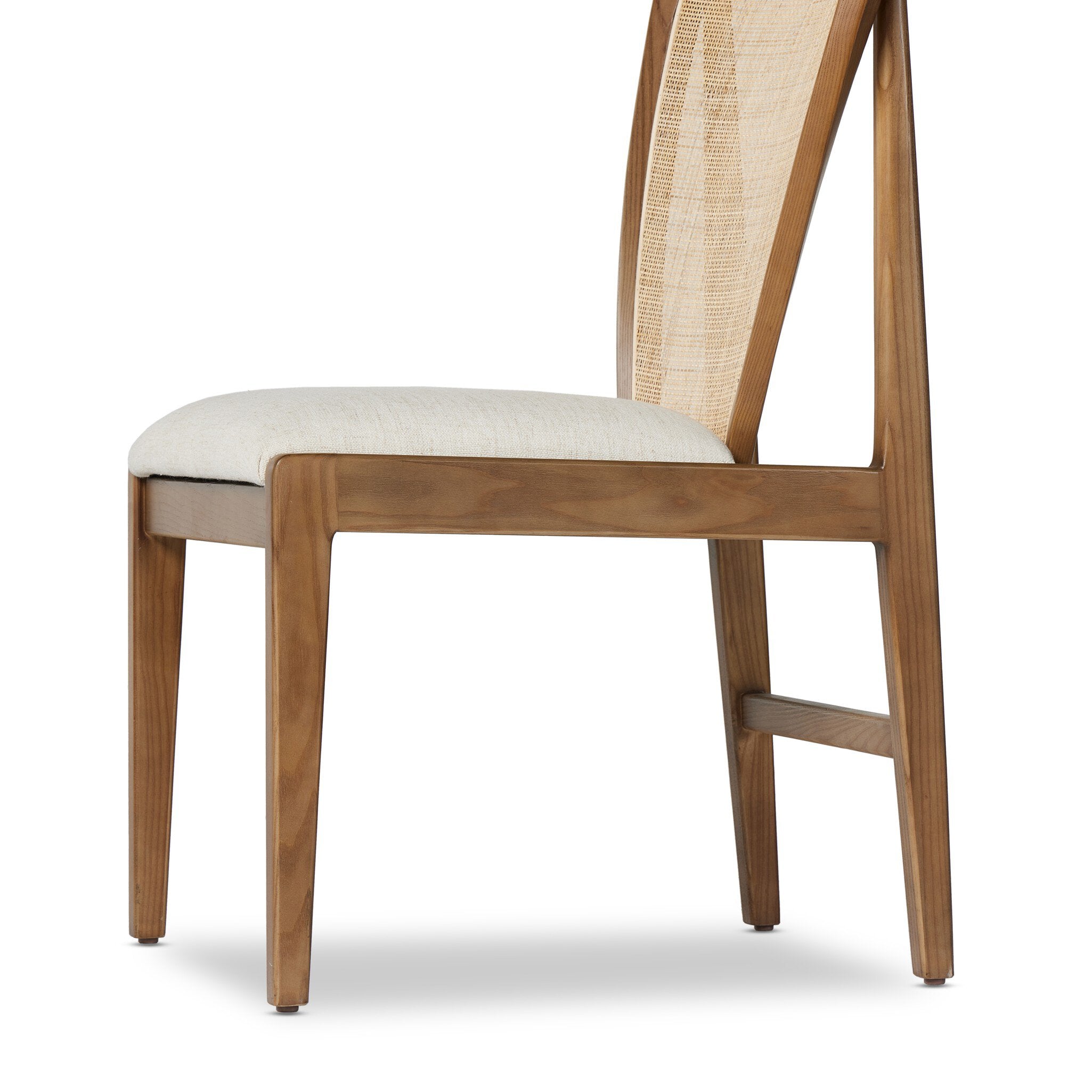 Four Hands Alida Dining Chair — Alcala Cream-Warm Ash-Natural Crosshatch Cane