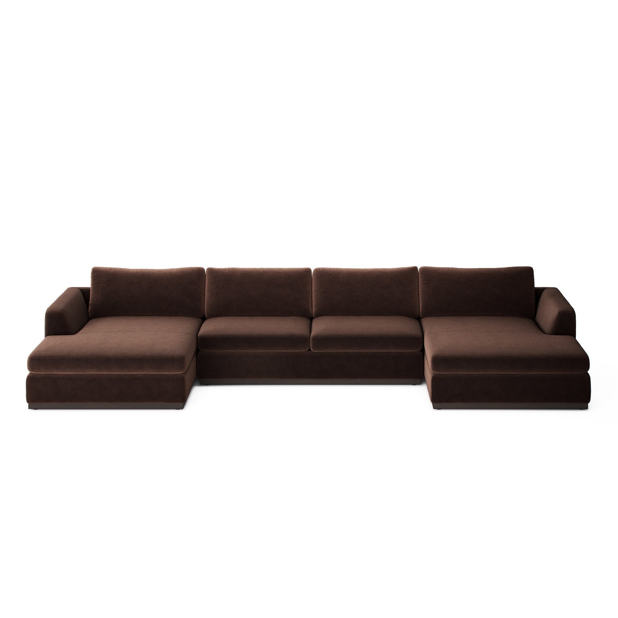 Four Hands Colt 3-Piece U Sectional — Surrey Cocoa-Aged Sienna