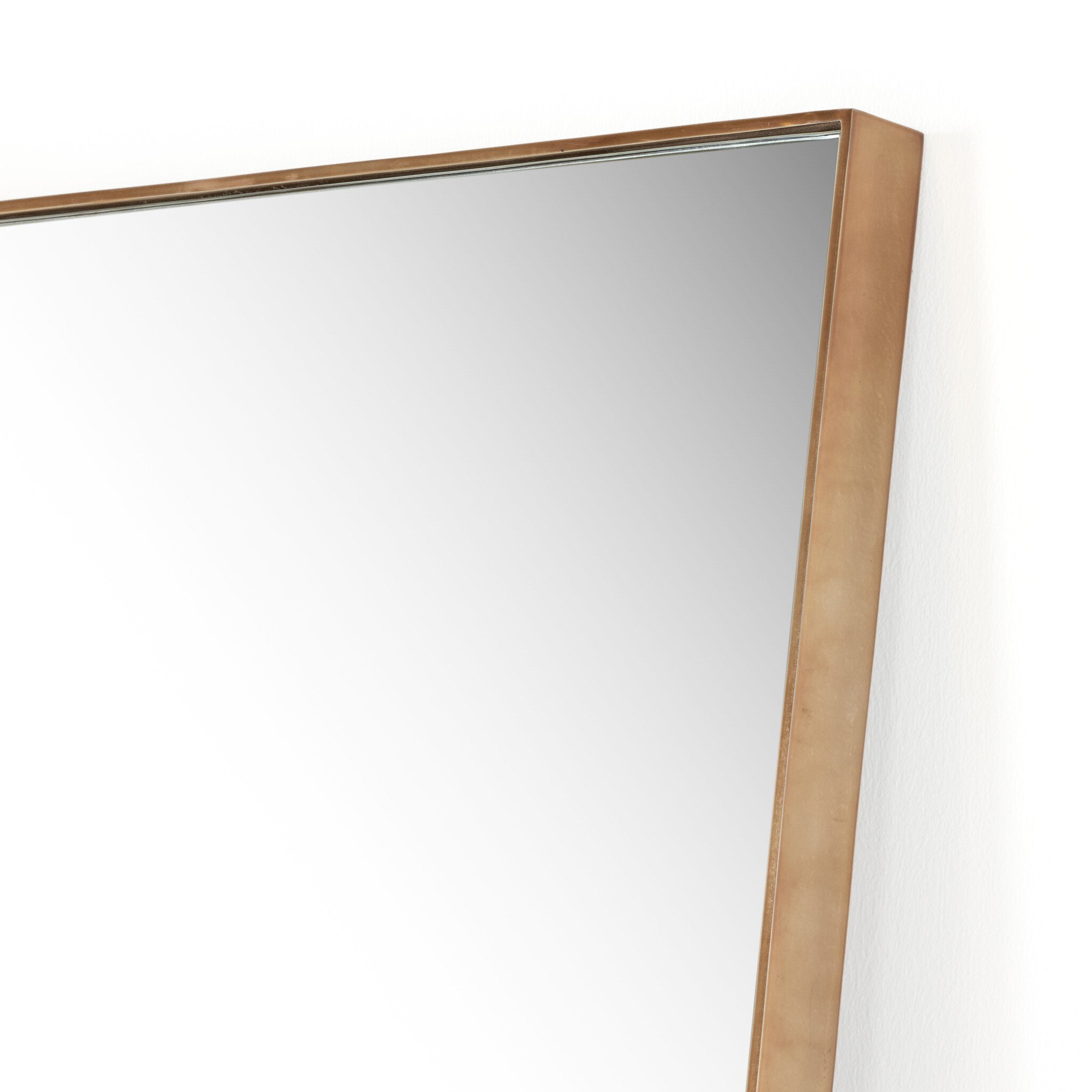 Four Hands Georgina Rectangle Floor Mirror — Polished Brass-Mirror