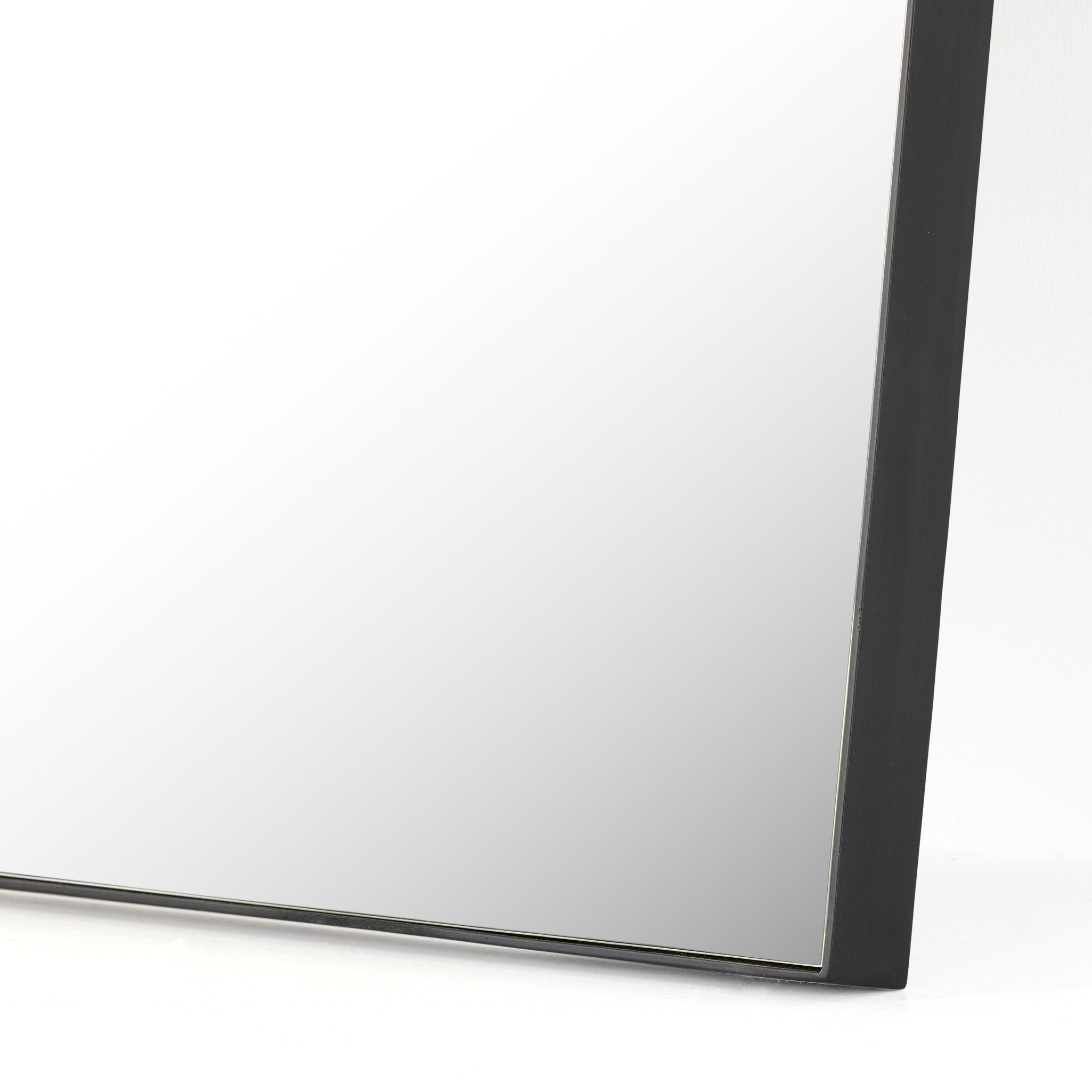 Four Hands Georgina Rectangle Floor Mirror — Iron Matte Black-Mirror