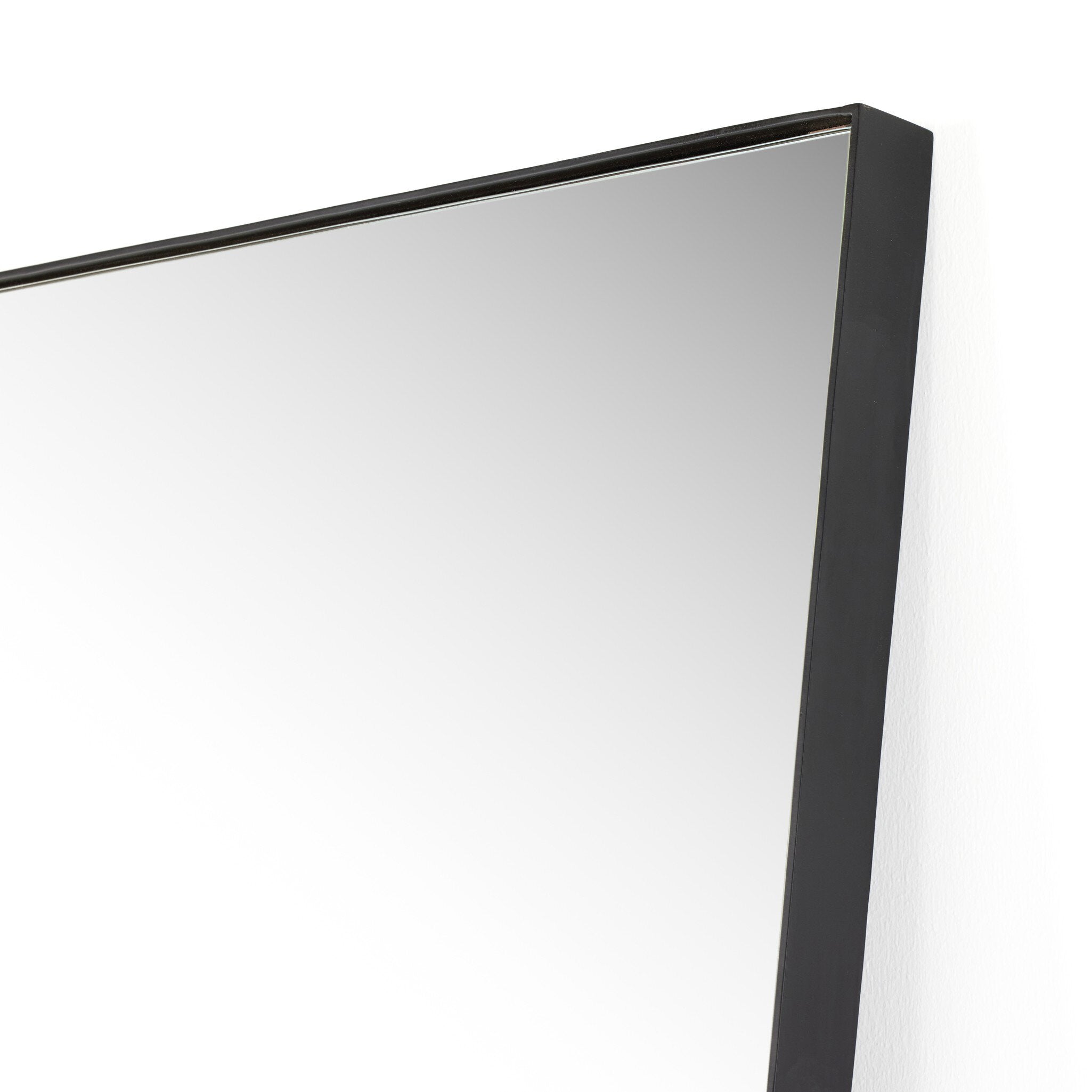 Four Hands Georgina Rectangle Floor Mirror — Iron Matte Black-Mirror
