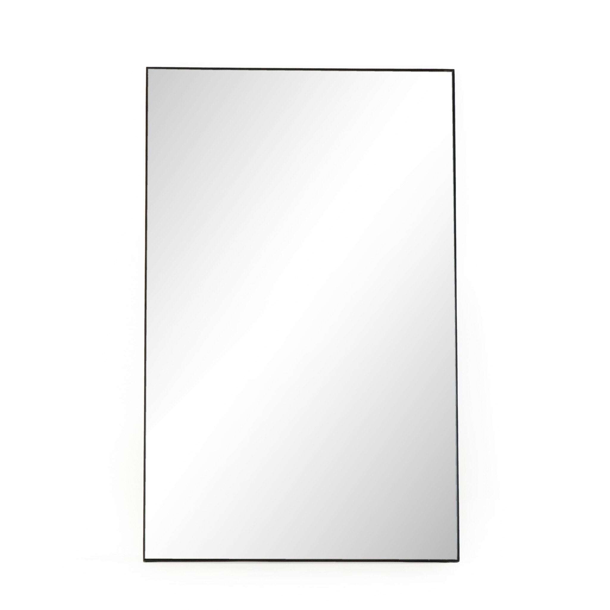 Four Hands Georgina Rectangle Floor Mirror — Iron Matte Black-Mirror