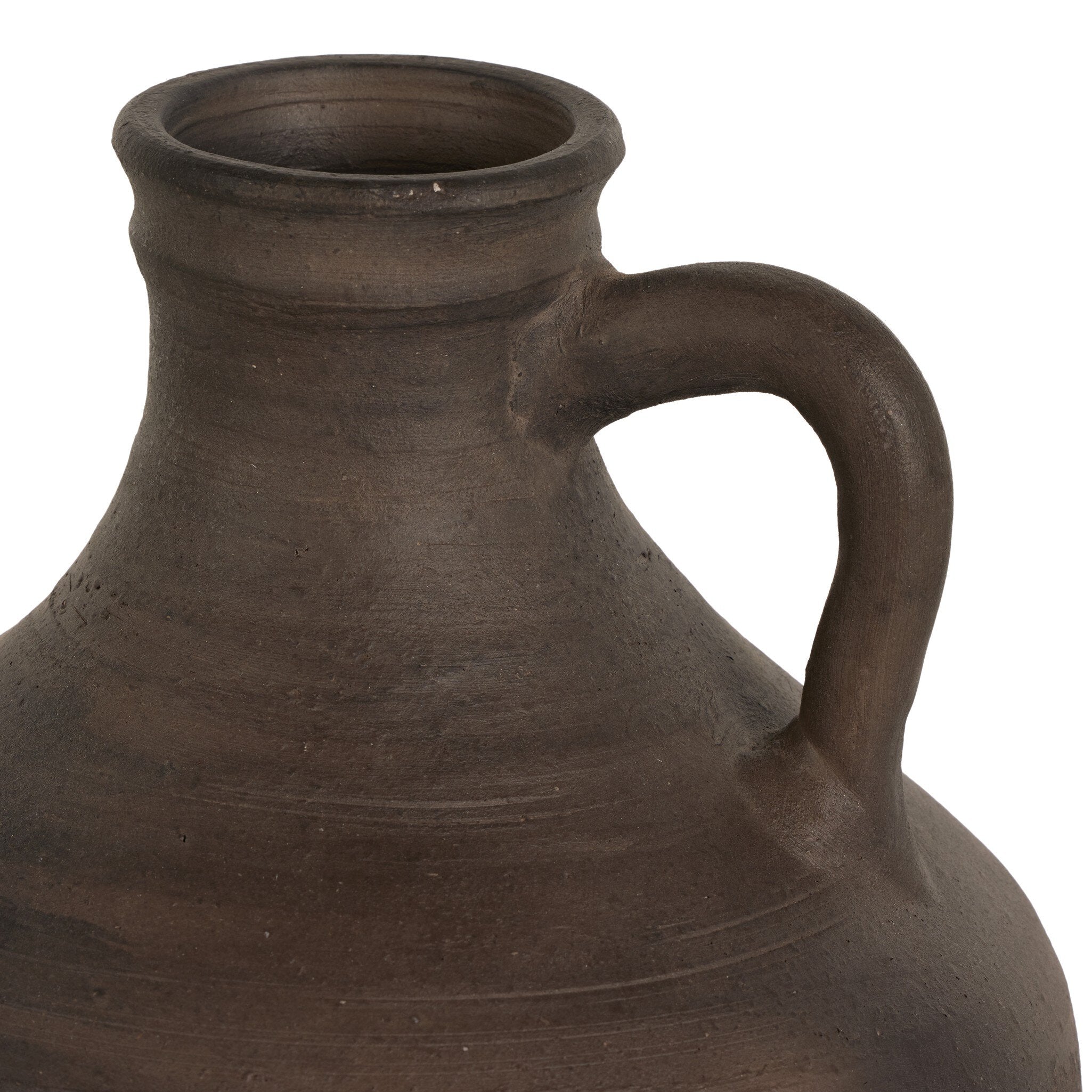 Four Hands Kamari Vessel — Aged Black Terracotta