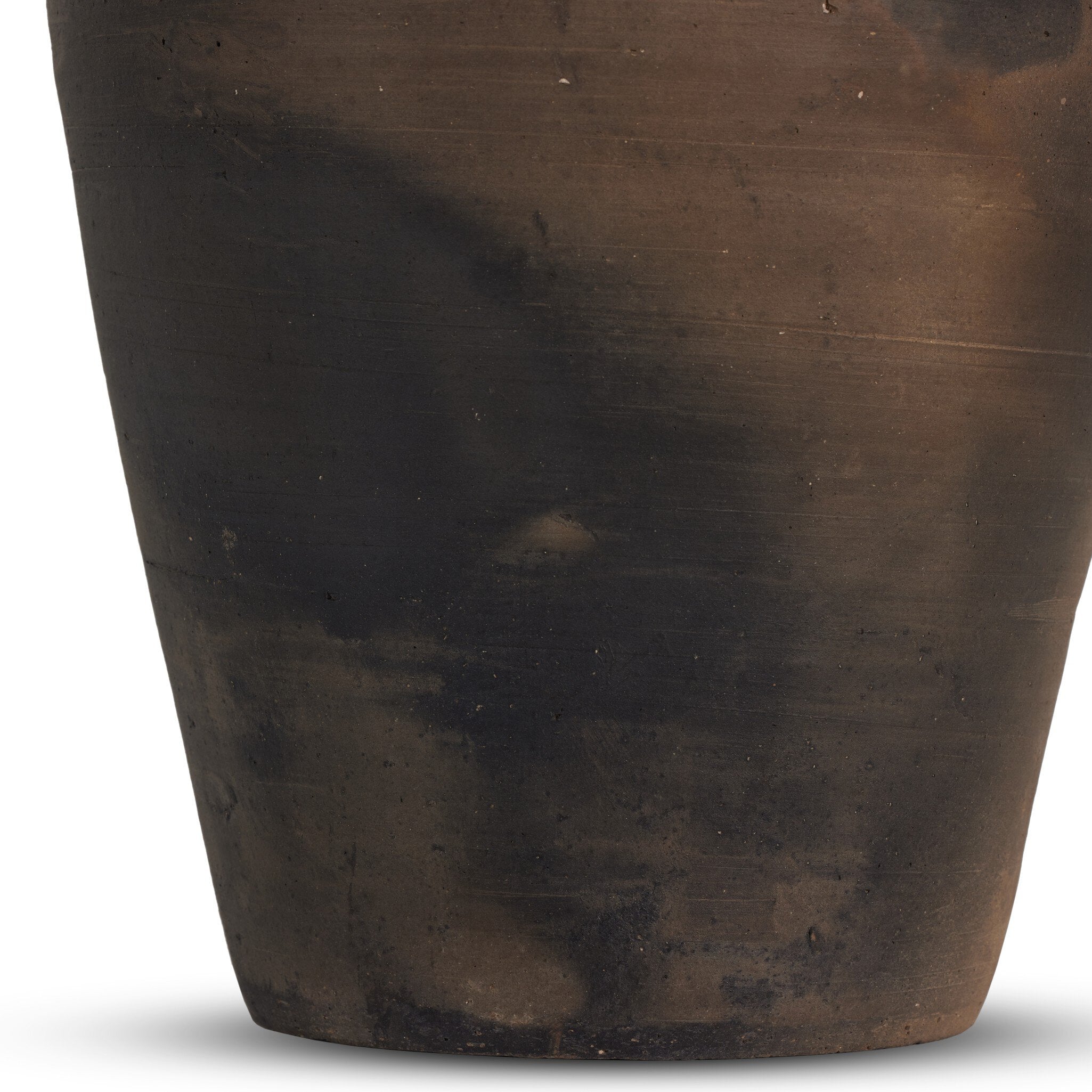 Four Hands Kamari Vessel — Aged Black Terracotta
