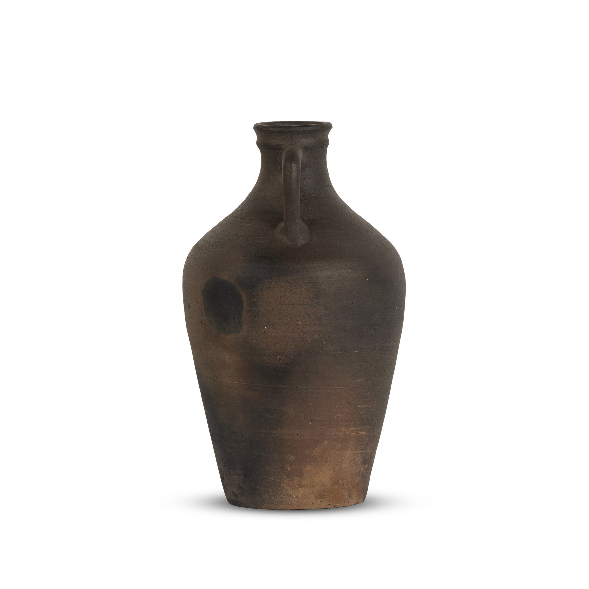 Four Hands Kamari Vessel — Aged Black Terracotta