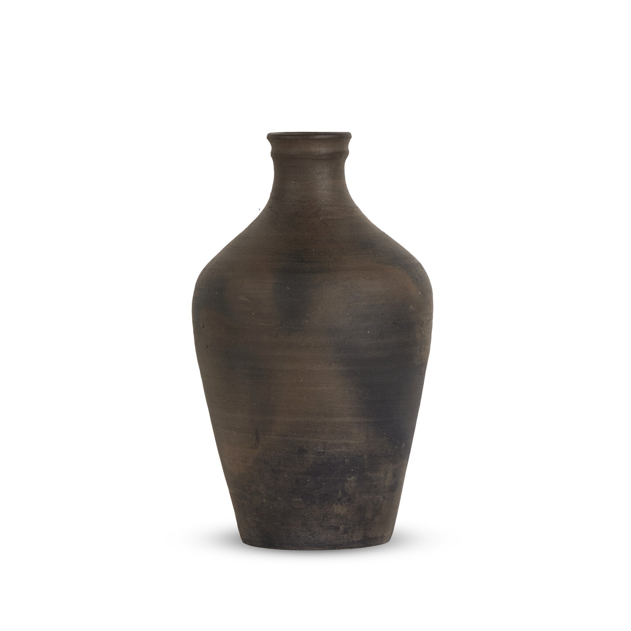 Four Hands Kamari Vessel — Aged Black Terracotta