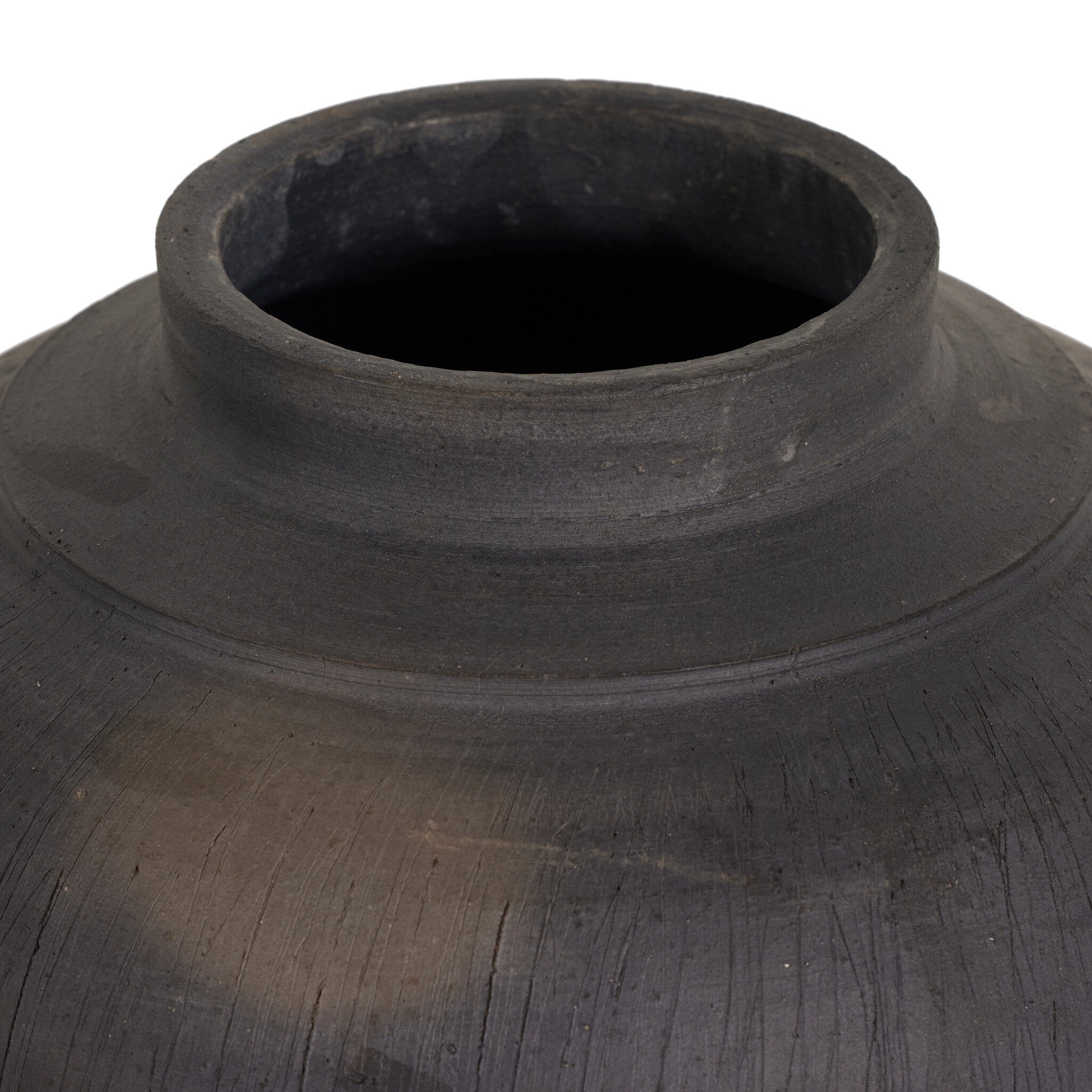 Four Hands Clea Vessel — Aged Black Terracotta