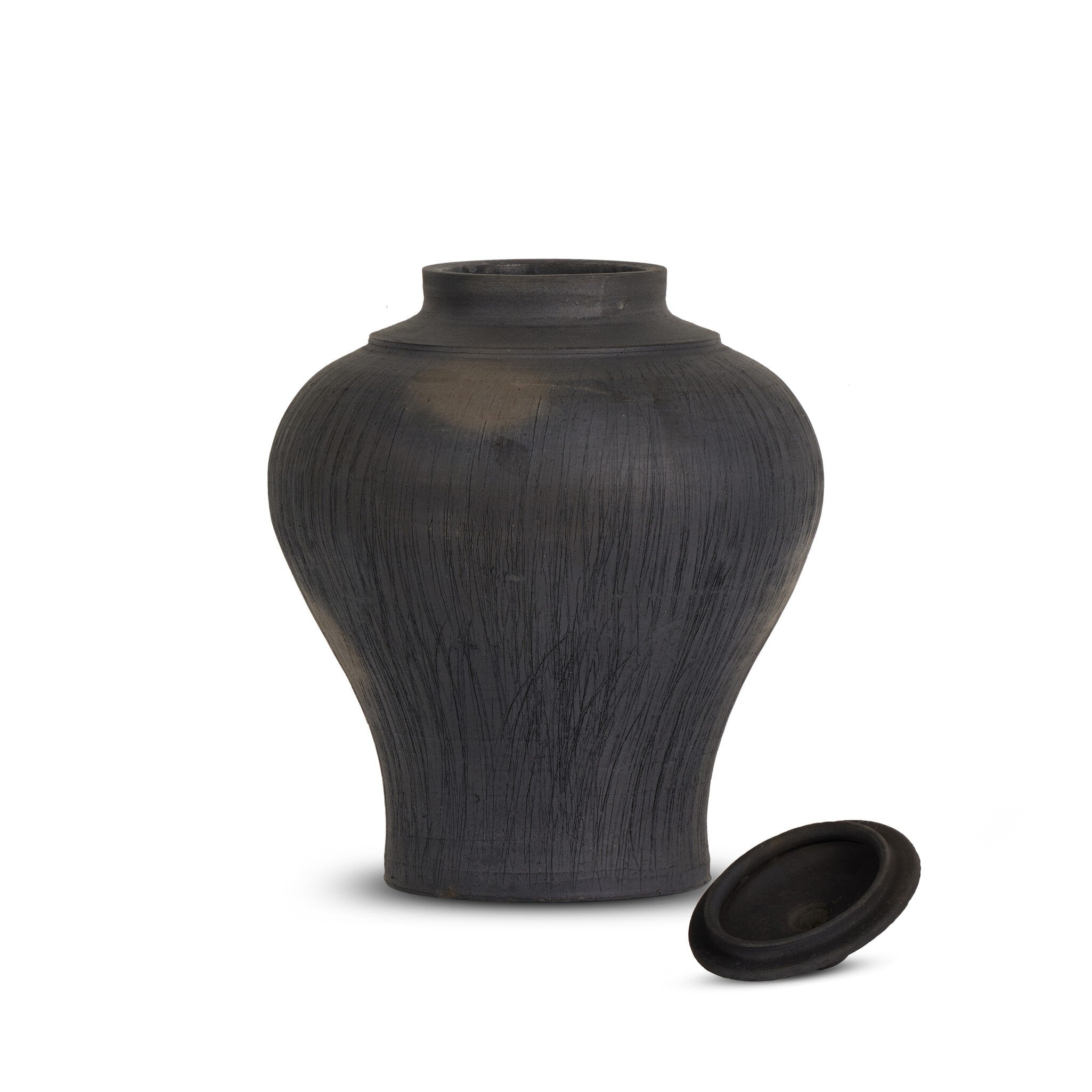 Four Hands Clea Vessel — Aged Black Terracotta