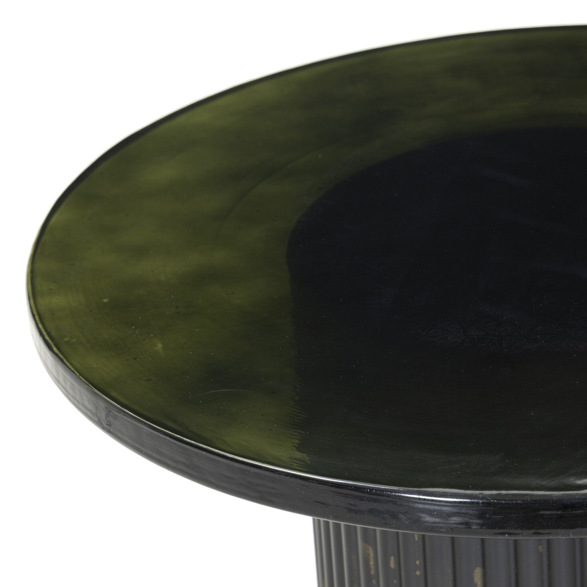 Four Hands Ruben End Table — Moss Cast Glass-Rustic Brown