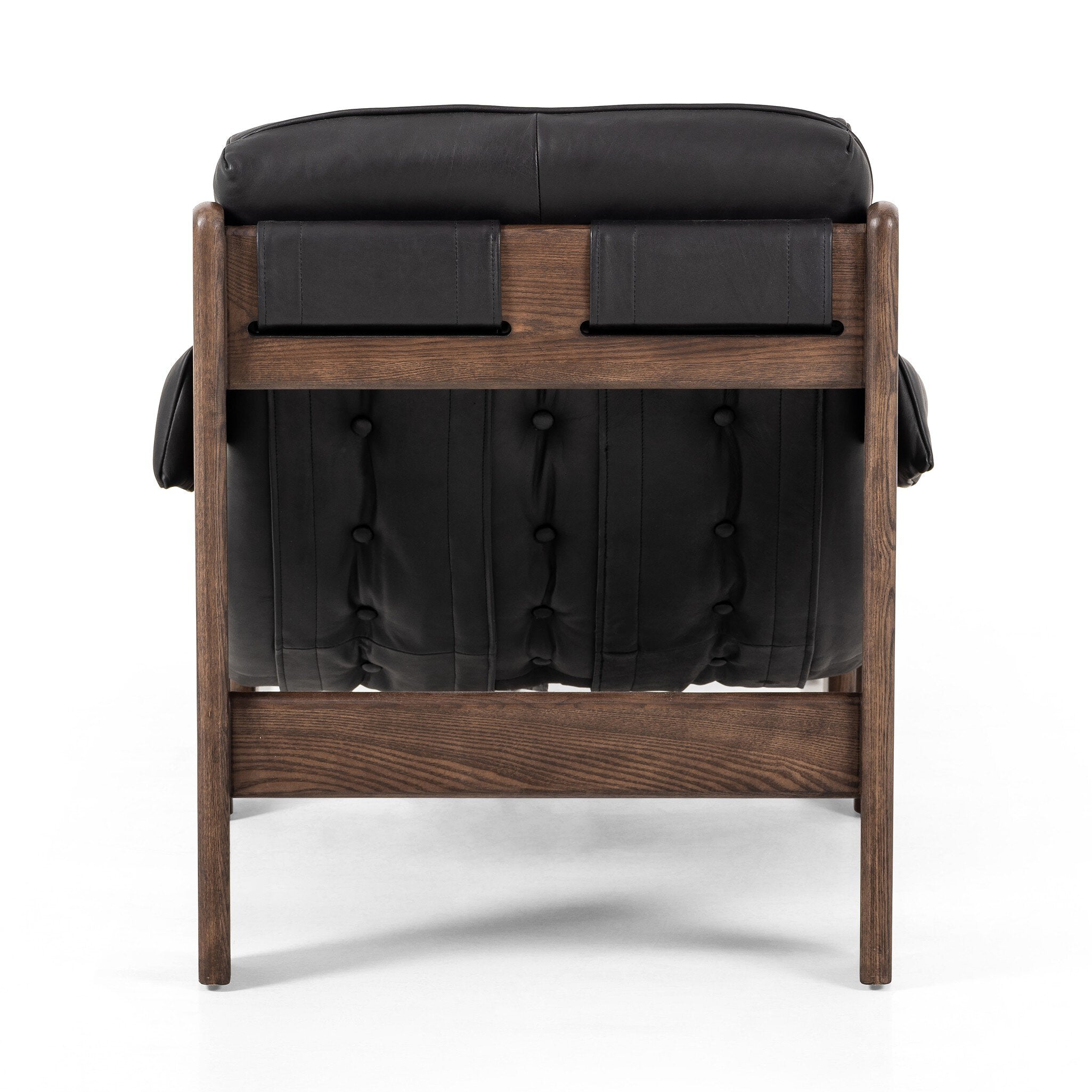 Four Hands Halston Chair With Ottoman — Heirloom Black-Terra Brown Ash