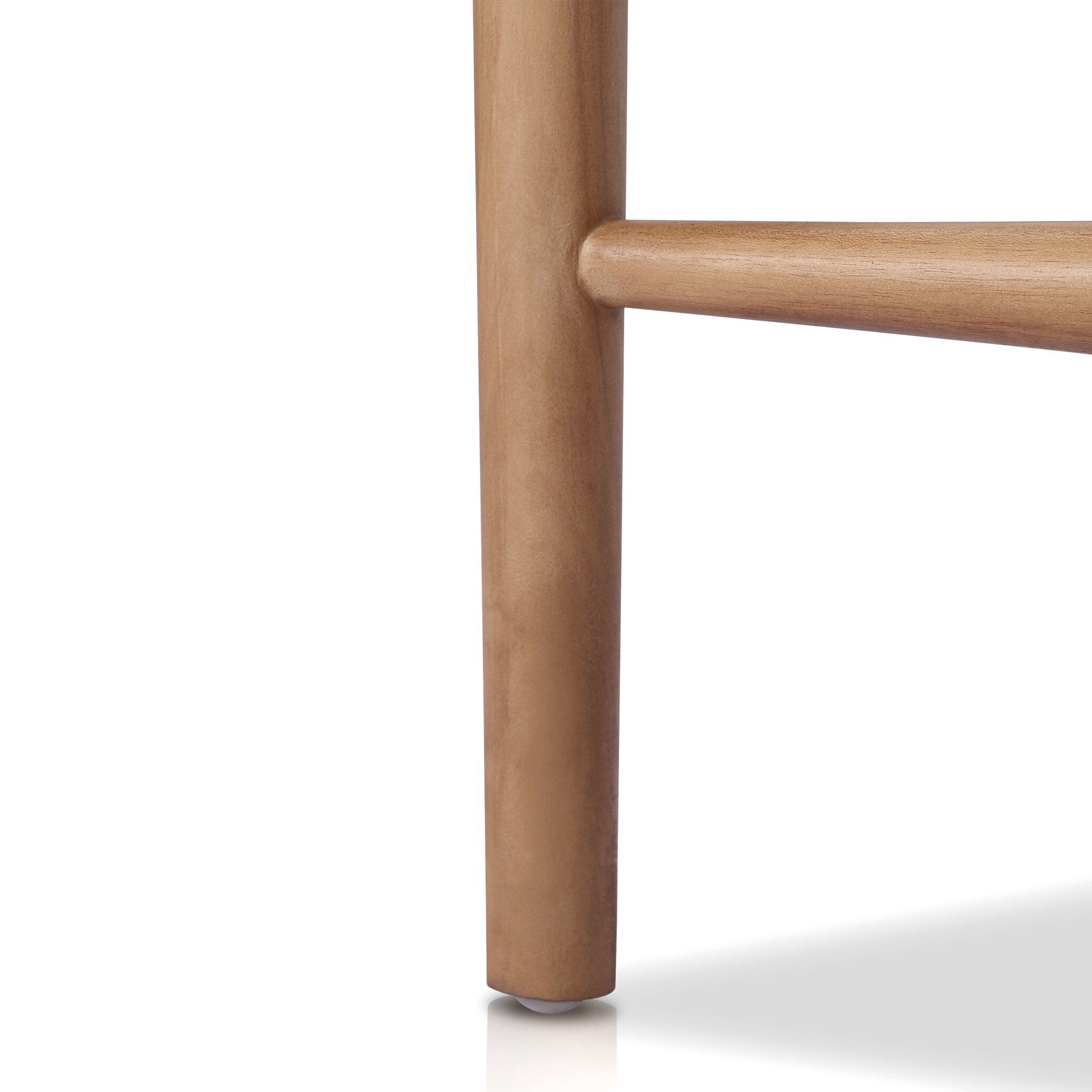 Four Hands Lomas Bar + Counter Outdoor Stool — Natural Teak-Vintage White-Counter