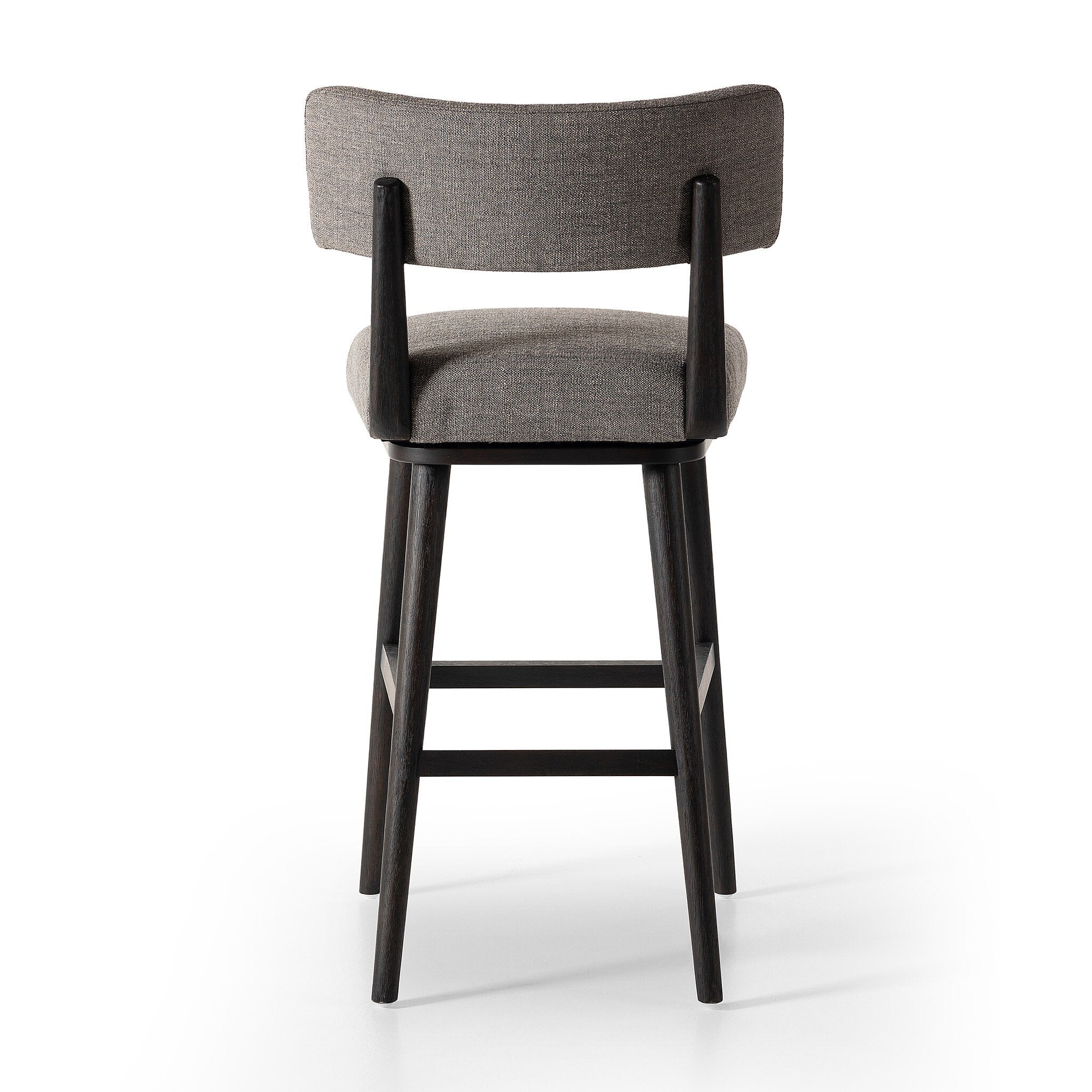 Four Hands Cardell Swivel Bar + Counter Stool — Alcala Nickel-Burnt Parawood-Bar