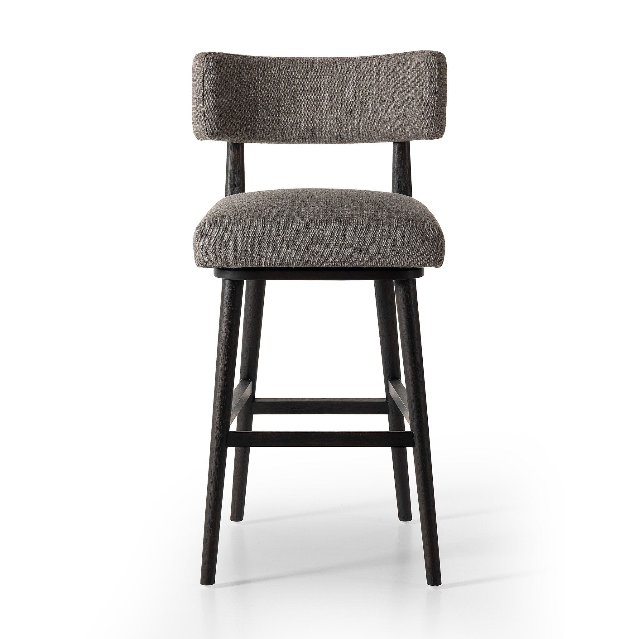 Four Hands Cardell Swivel Bar + Counter Stool — Alcala Nickel-Burnt Parawood-Bar