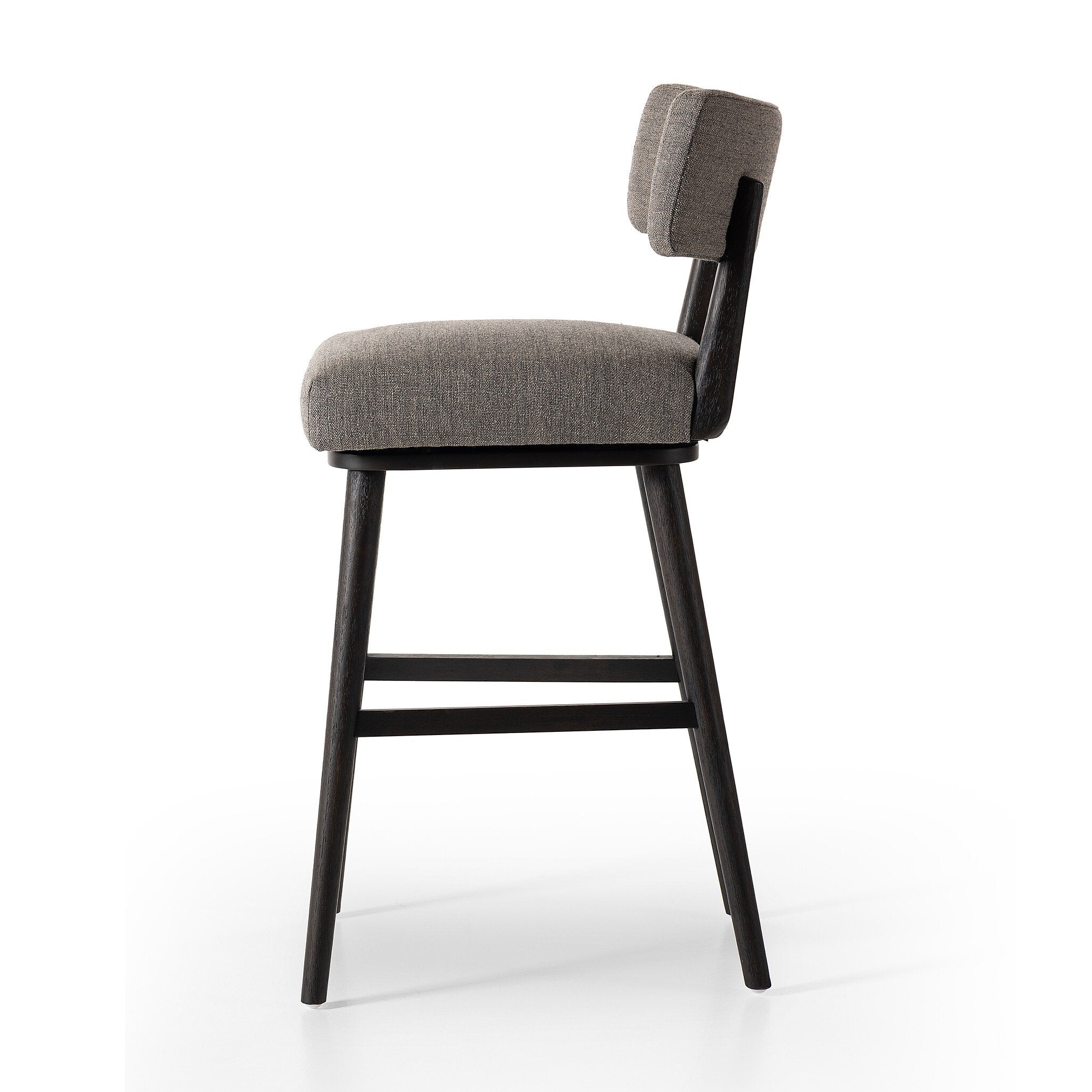 Four Hands Cardell Swivel Bar + Counter Stool — Alcala Nickel-Burnt Parawood-Bar