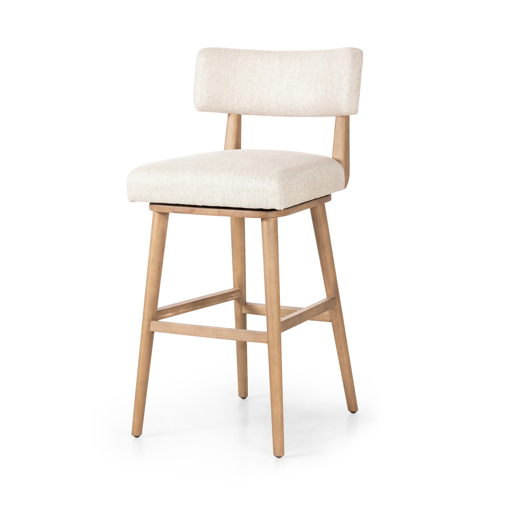 Four Hands Cardell Swivel Bar + Counter Stool — Essence Natural-Washed Natural Parawood-Bar