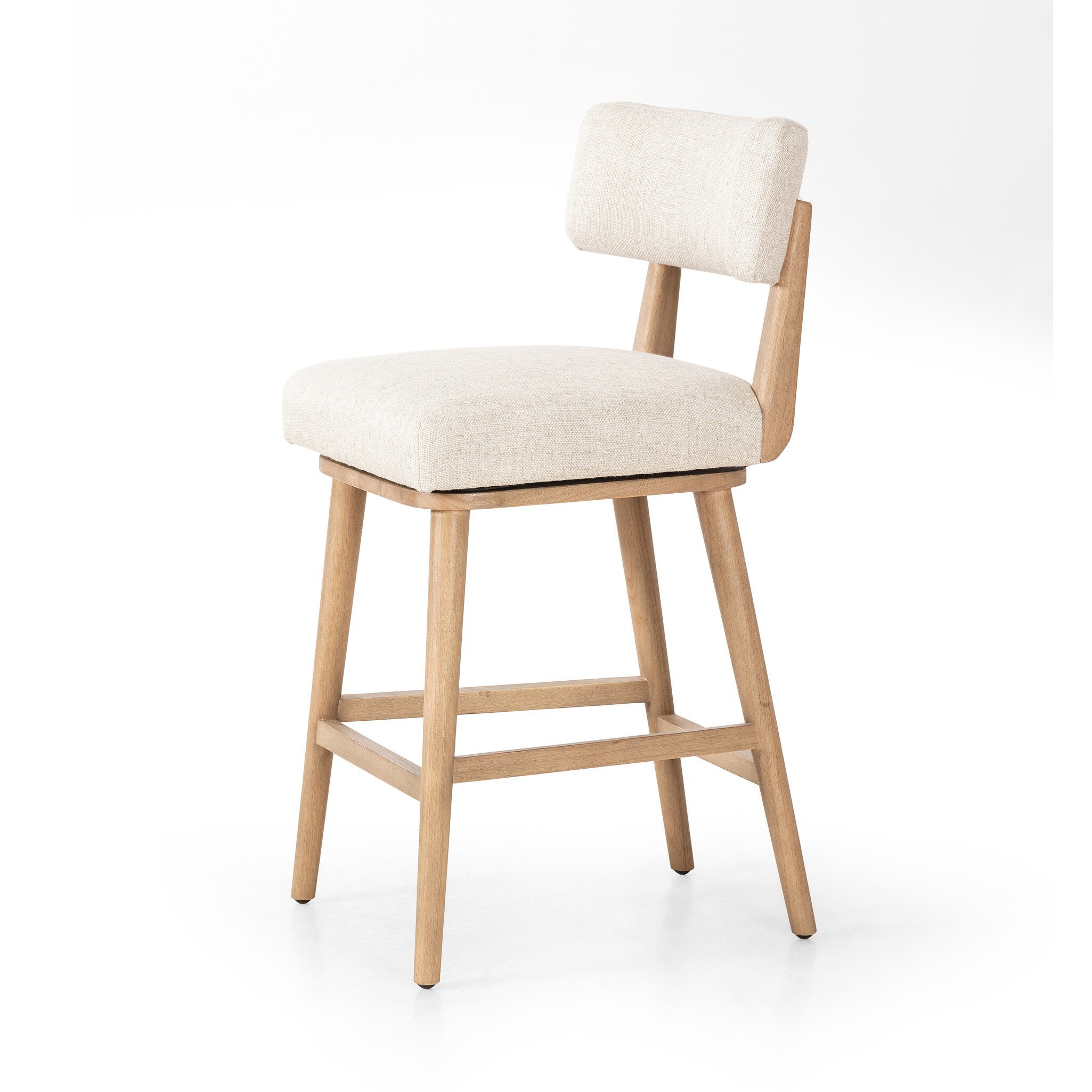 Four Hands Cardell Swivel Bar + Counter Stool — Essence Natural-Washed Natural Parawood-Counter