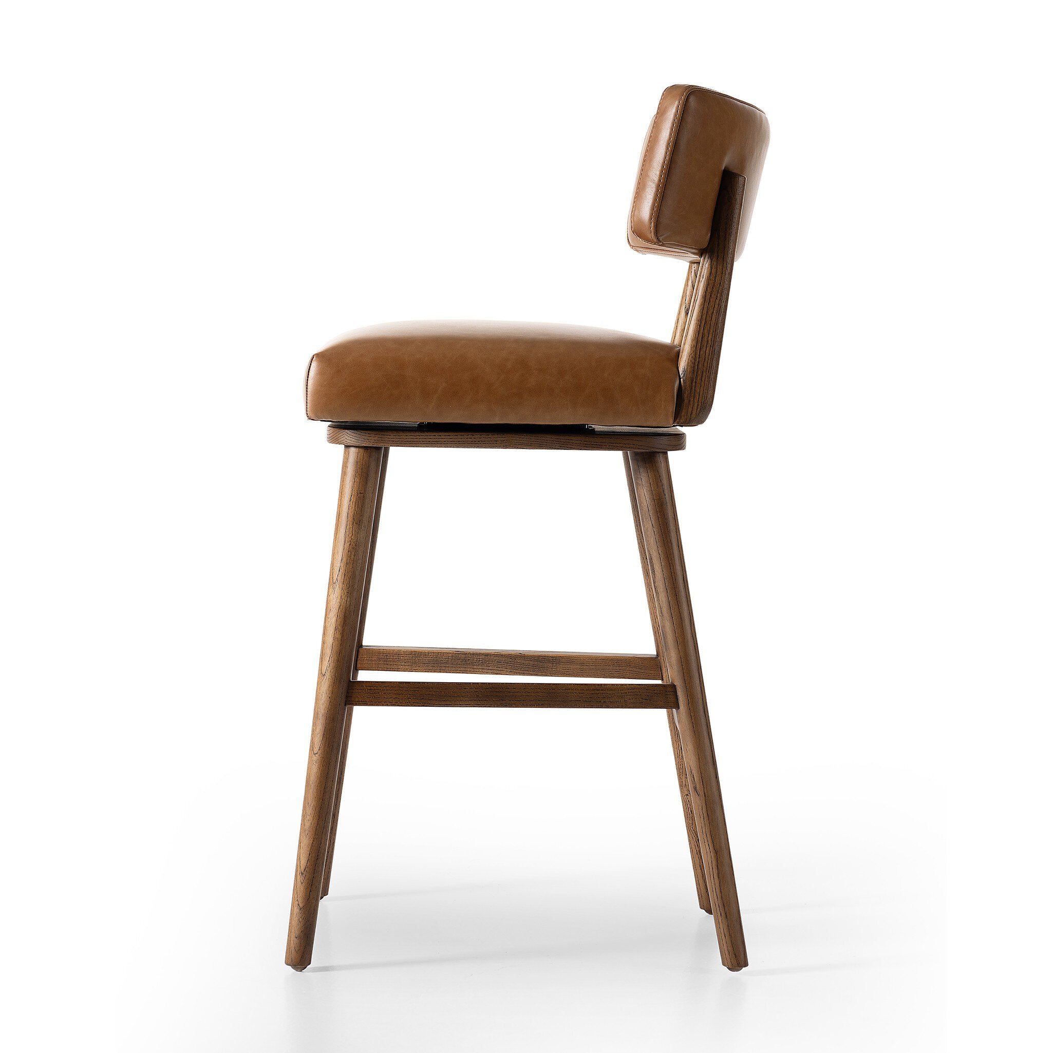 Four Hands Cardell Swivel Bar + Counter Stool — Sonoma Chestnut-Tan Nettlewood-Bar